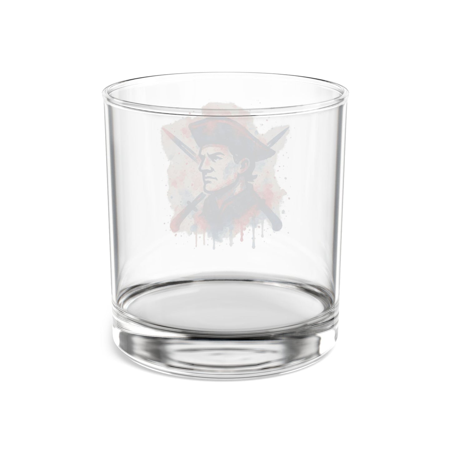 Patriot Rocks Glass, New England Whiskey Glass, Patriotic Barware, Minuteman Glass