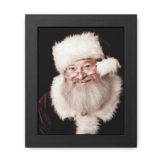 Framed Santa Portrait Wall Art – Classic Christmas Santa Claus Print, Holiday Home Decor, Vintage Style Christmas Wall Art