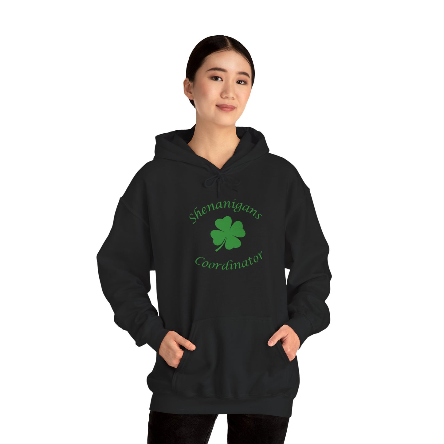 Shenanigans Coordinator Hoodie – Funny St Patrick’s Day Sweatshirt with Shamrock | Irish Party Hoodie Gift