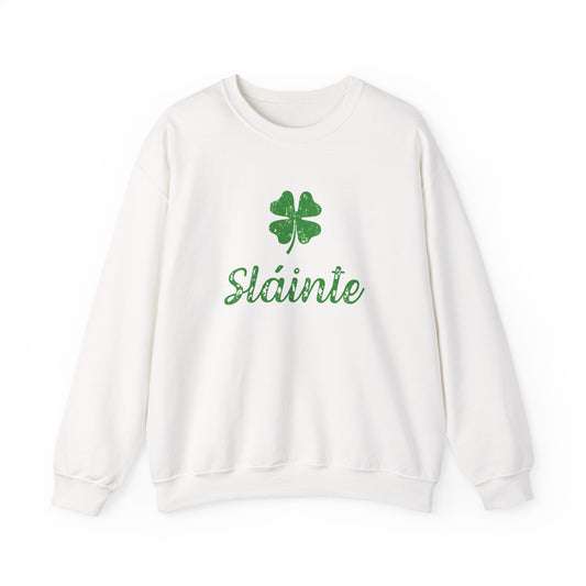 Sláinte Irish Sweatshirt – St Patrick’s Day Shamrock Crewneck – Irish Cheers Shirt – Lucky Clover St Paddy’s Day Sweatshirt