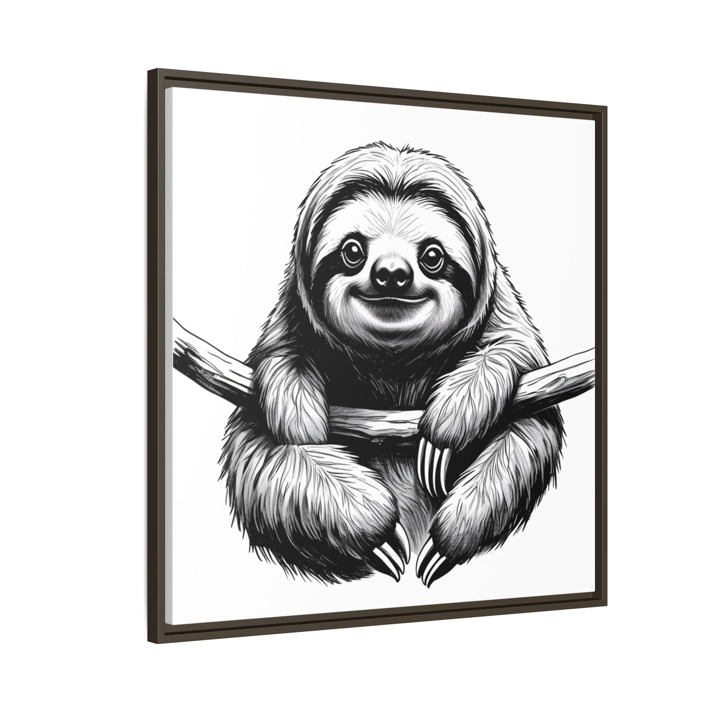 Adorable Sloth Hanging from Tree Branch Black & White Animal Wall Art, Cute Sloth Print, Jungle Theme Nursery Decor, Baby Shower Gift