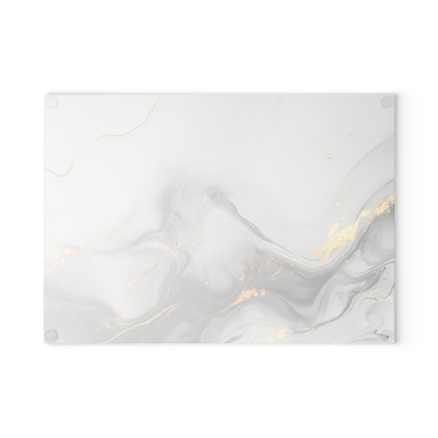 Black White Marble Glass Cutting Board | Gold Accent Kitchen Decor