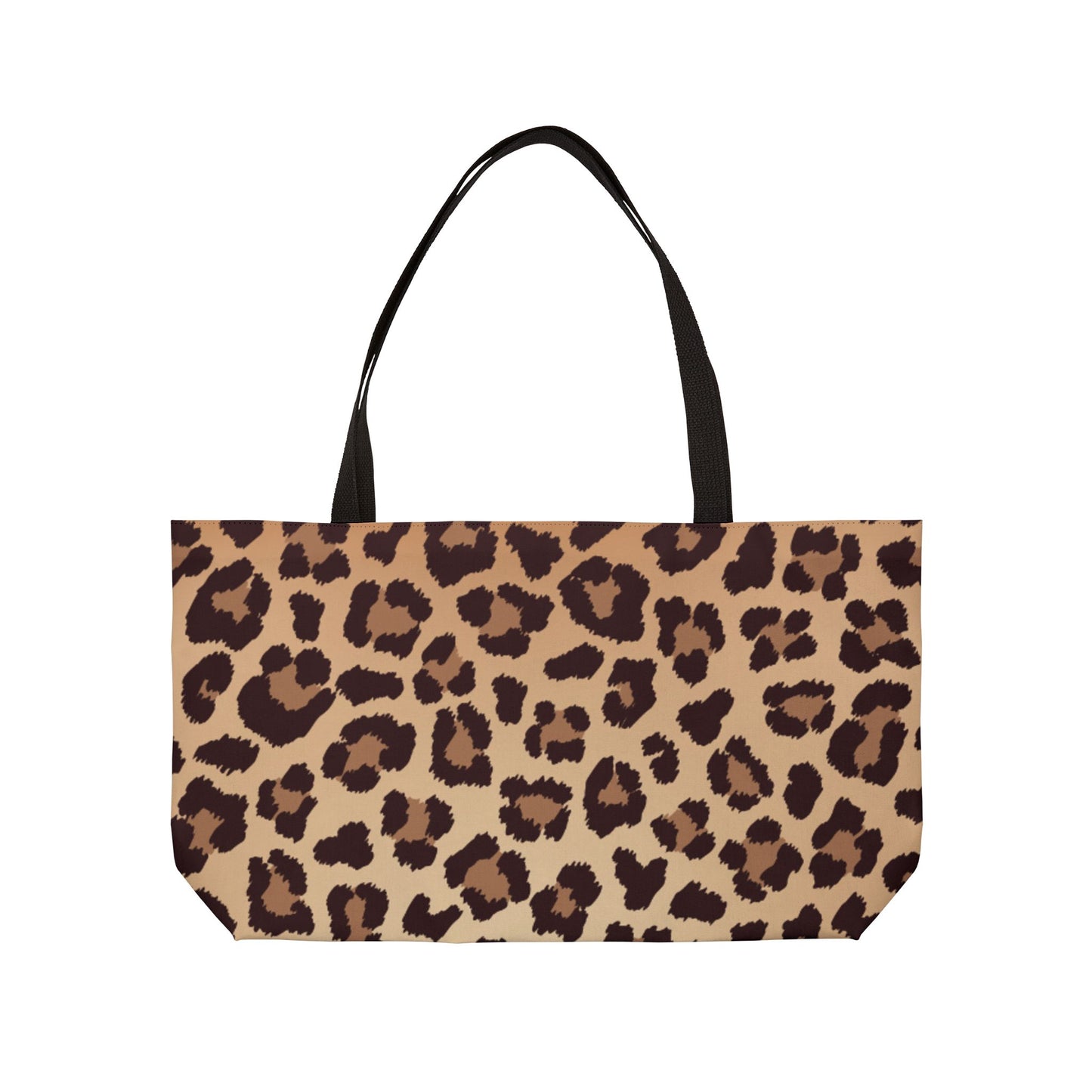 Tote bag with leopard print pattern on a white background