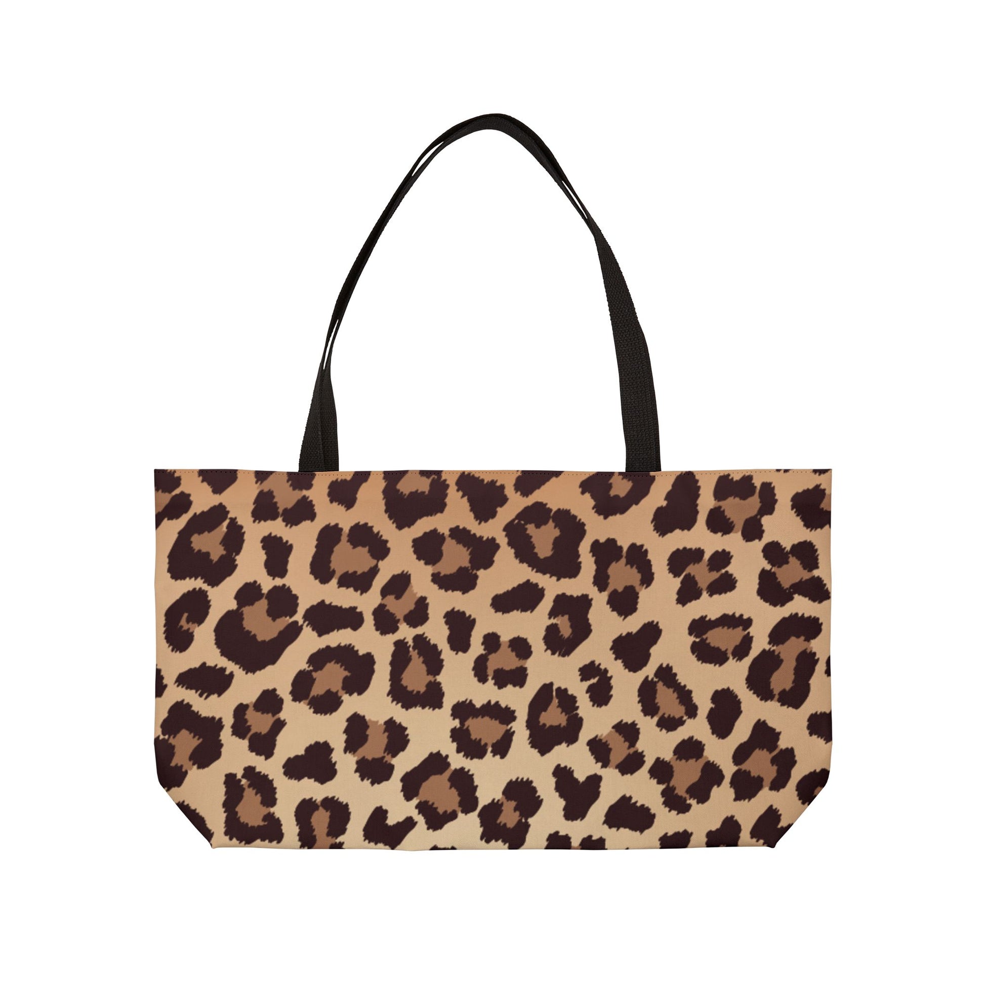 Tote bag with leopard print pattern on a white background
