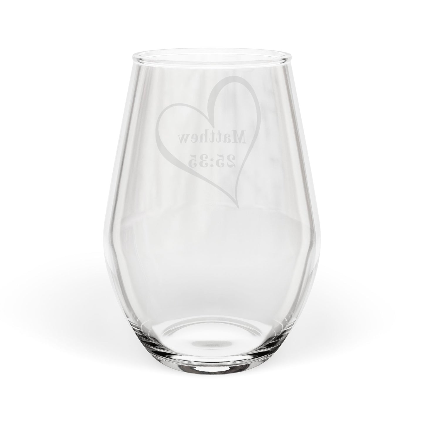 Bible Verse Wine Glass | Matthew 25:35 Christian Gift