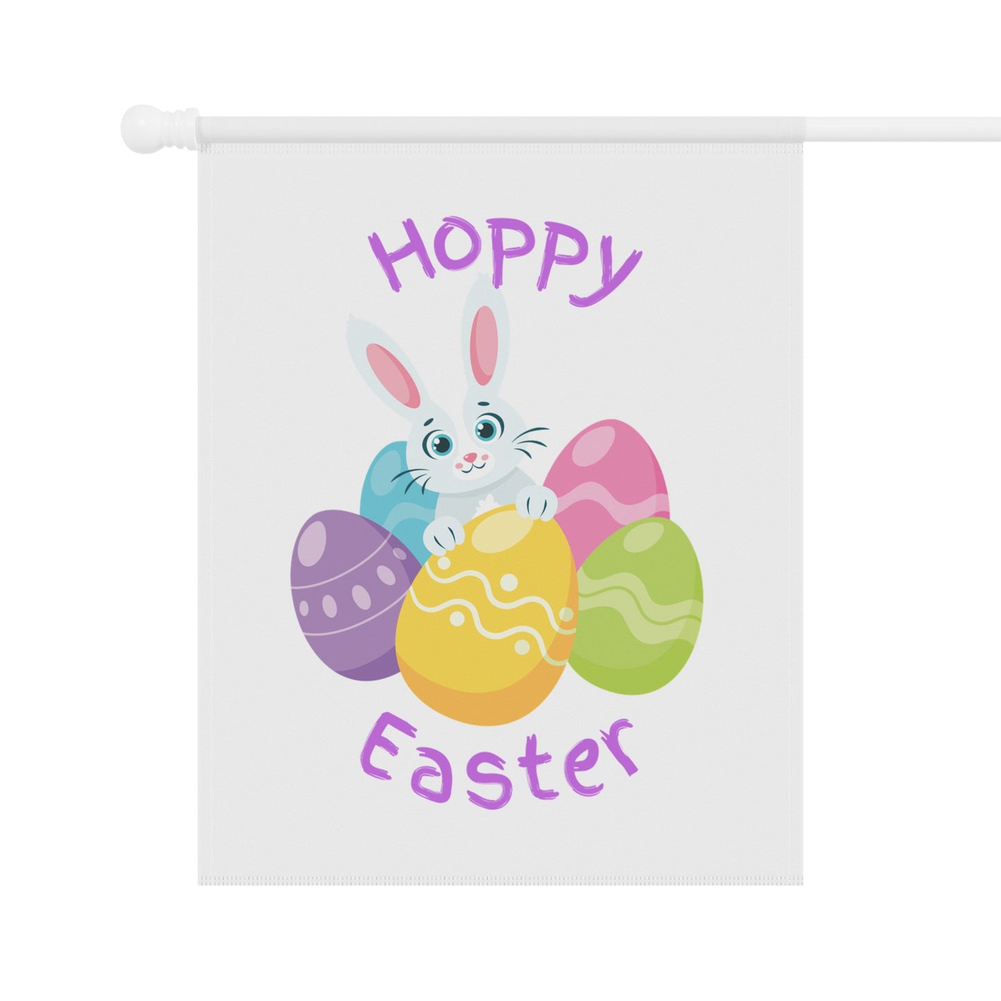 Easter Garden Flag | Hoppy Easter Banner | Cute Easter Bunny Flag
