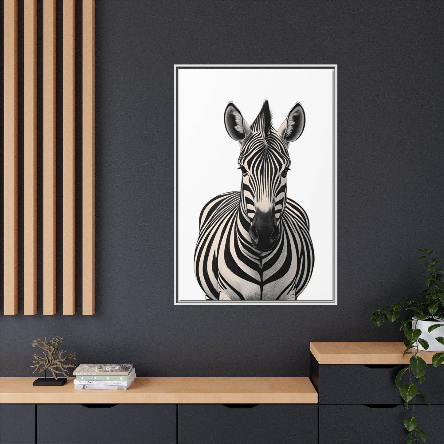 Striking Zebra Wall Art Black & White Wildlife Photography Print, Safari Animal Home Decor, Zebra Lover Nursery Room Gift