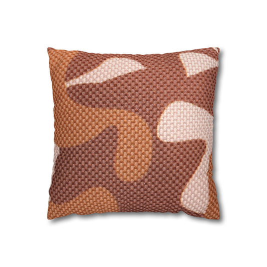 Boho Pillowcase, Bohemian Pillow Cover, Modern Square Pillow Case, Brown Shades