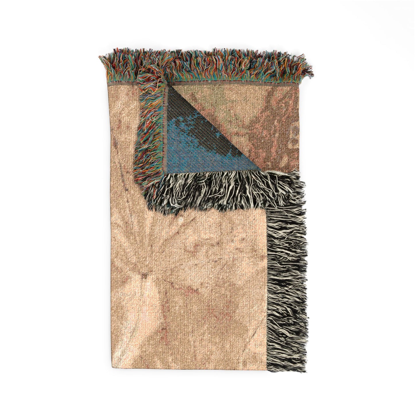 Eco Botanical Woven Throw Blanket | Neutral Leaf Tapestry Decor