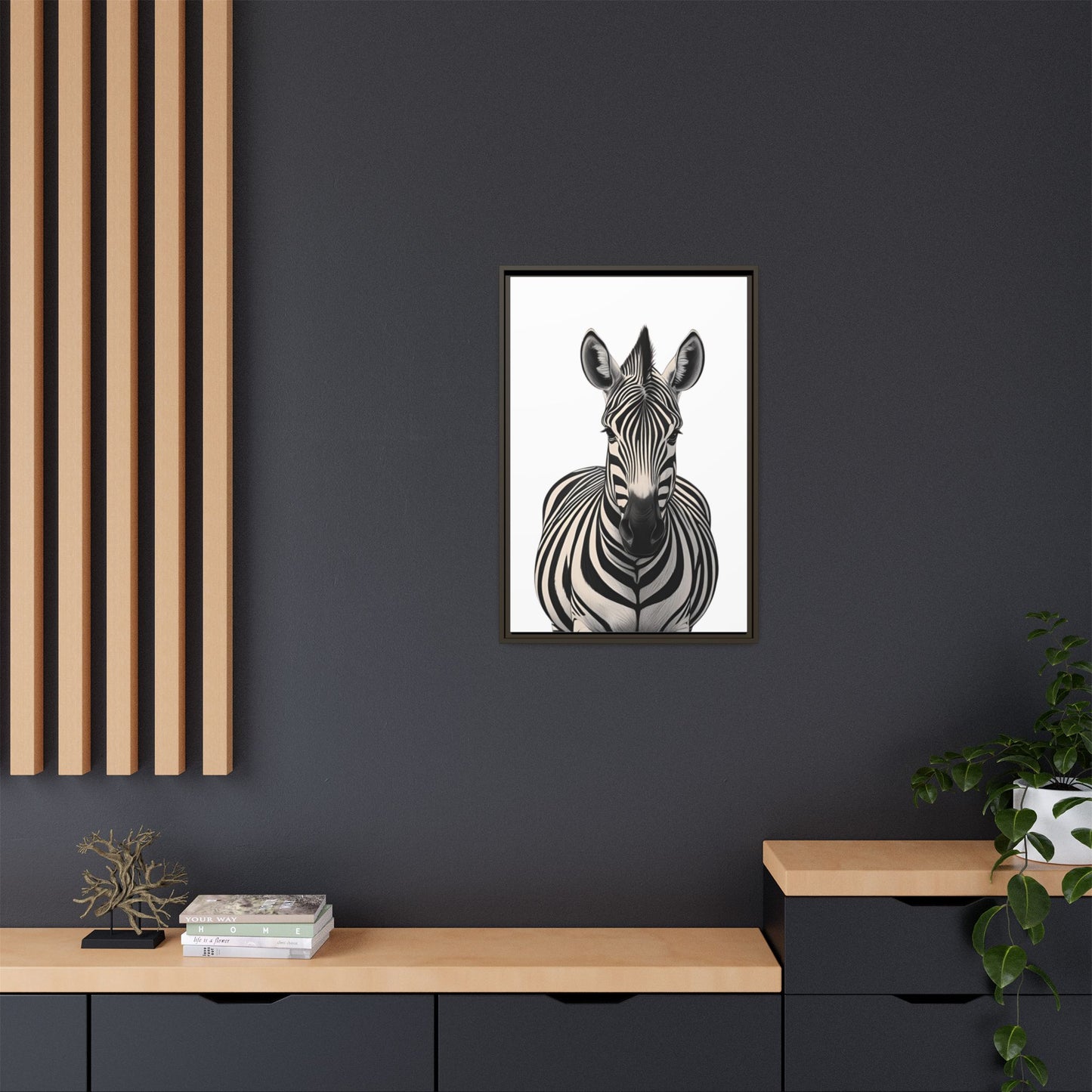 Striking Zebra Wall Art Black & White Wildlife Photography Print, Safari Animal Home Decor, Zebra Lover Nursery Room Gift