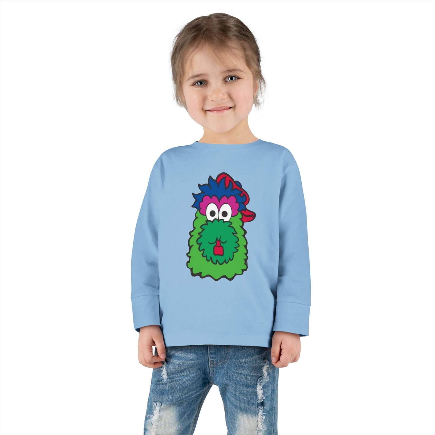 Funny Long Sleeve Shirt for Kids | Cartoon Baseball Team Mascot