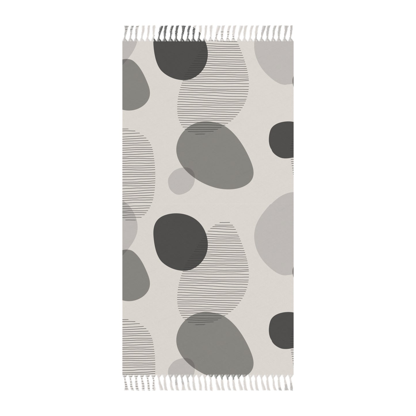 Abstract Pebble Beach Towel | Neutral Stone Print Boho Towel | Minimal Coastal Essential