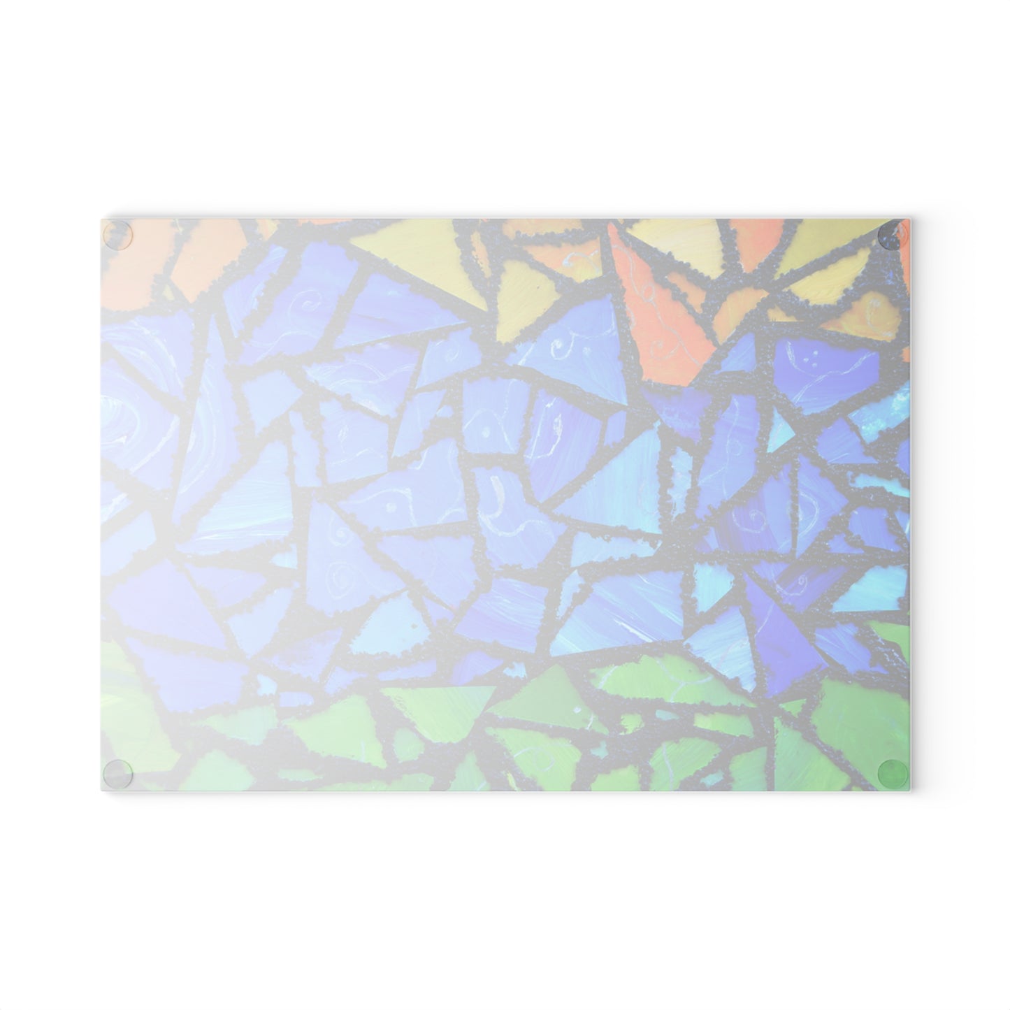Blue Green Stained Glass Cutting Board | Mosaic Kitchen Decor