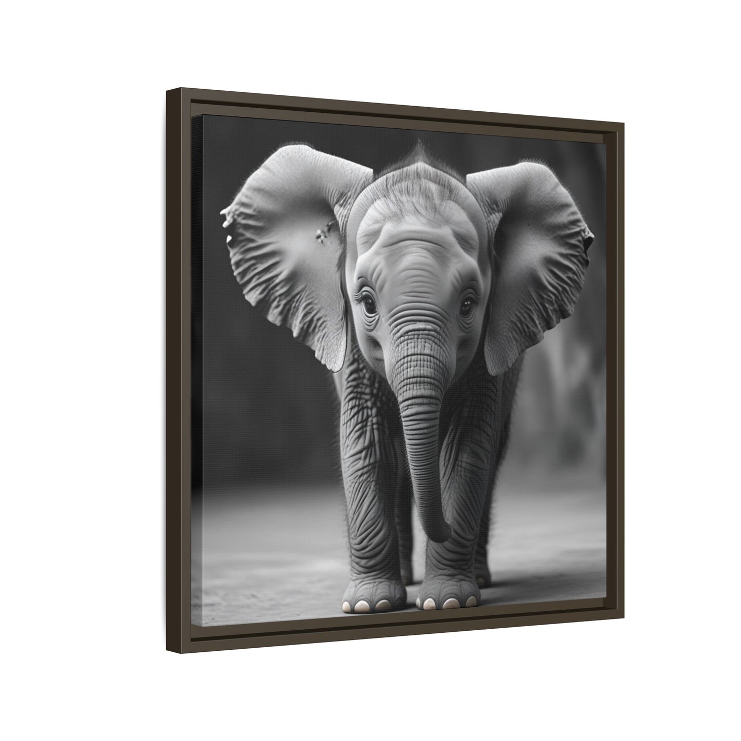 Adorable Baby Elephant Wall Art Black & White Wildlife Photography Print, Cute Safari Animal Home Decor, Elephant Lover Gift