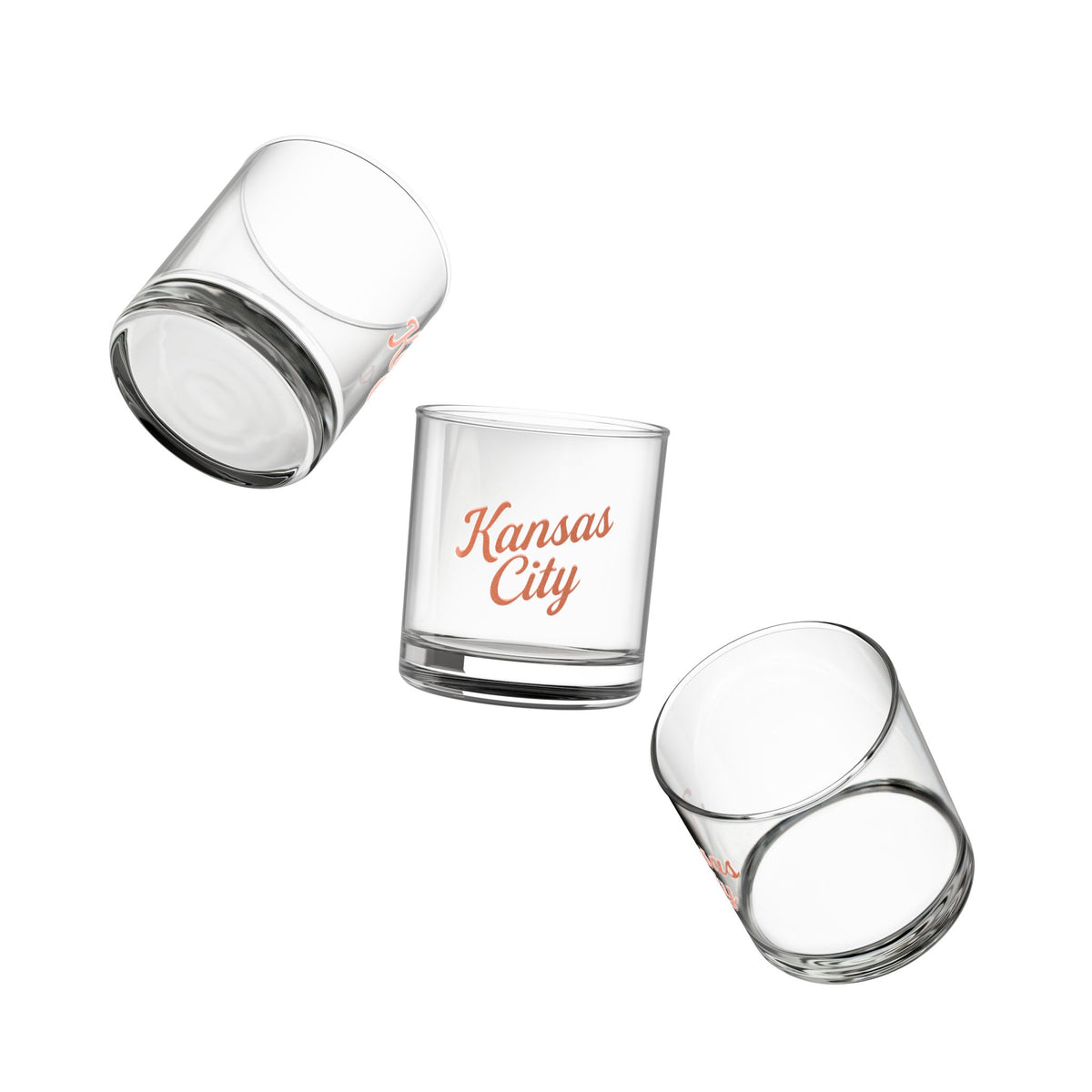 Kansas City Watercolor Rocks Glass | Vintage Style | KC Gift for Fans | Game Day Barware