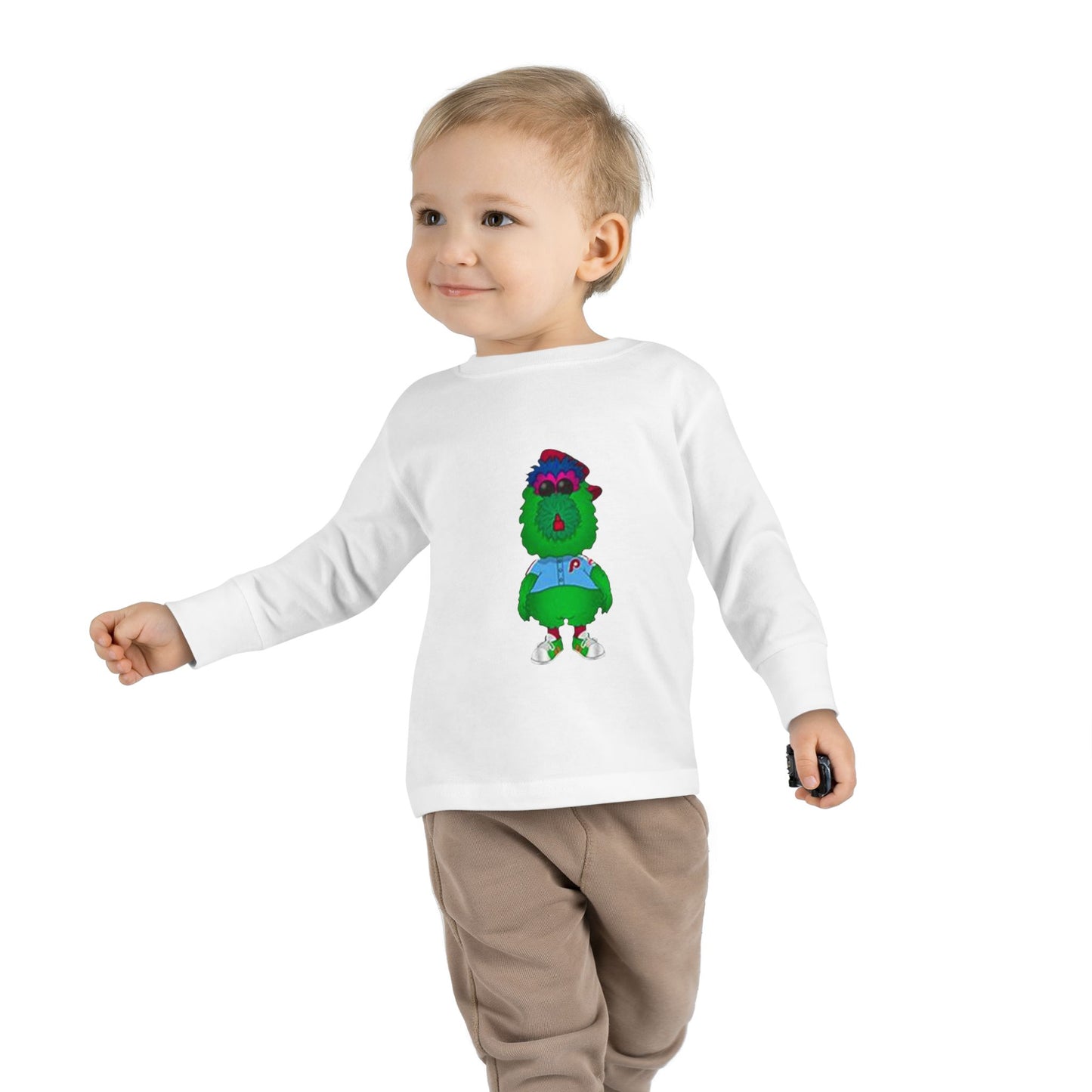 Cartoon Monster Toddler Long Sleeve Tee | Funny Baseball Fan Shirt