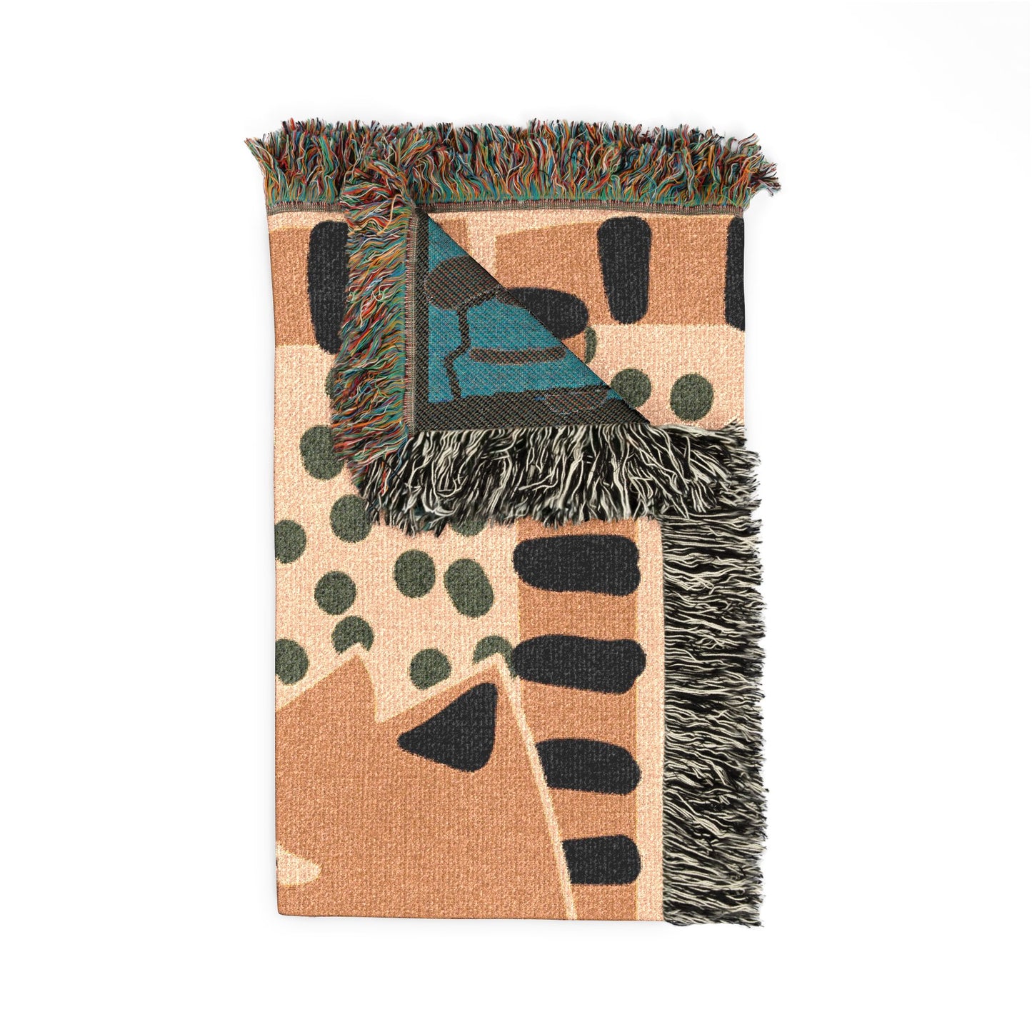 Modern Abstract Cat Woven Blanket | Mid Century Boho Throw