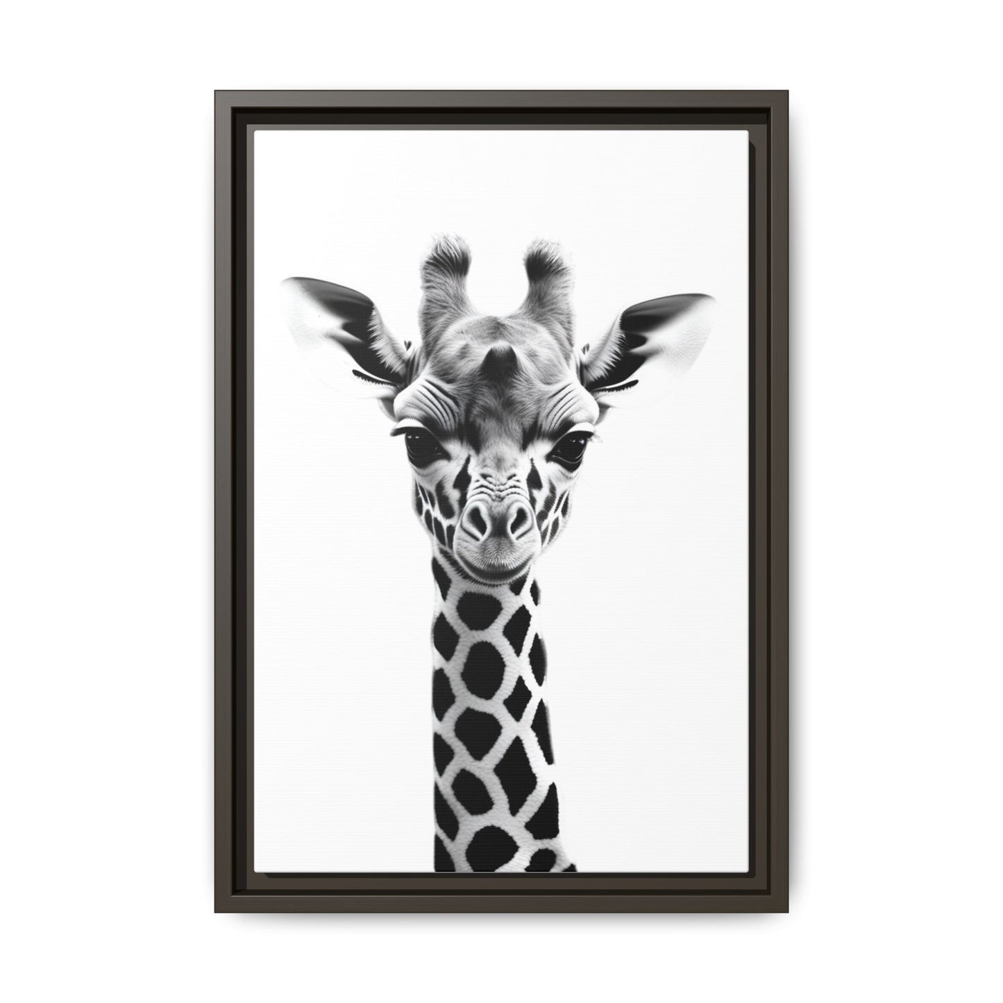 Baby Giraffe Wall Art Black & White Wildlife Photography Print, Cute Giraffe Lover Gift