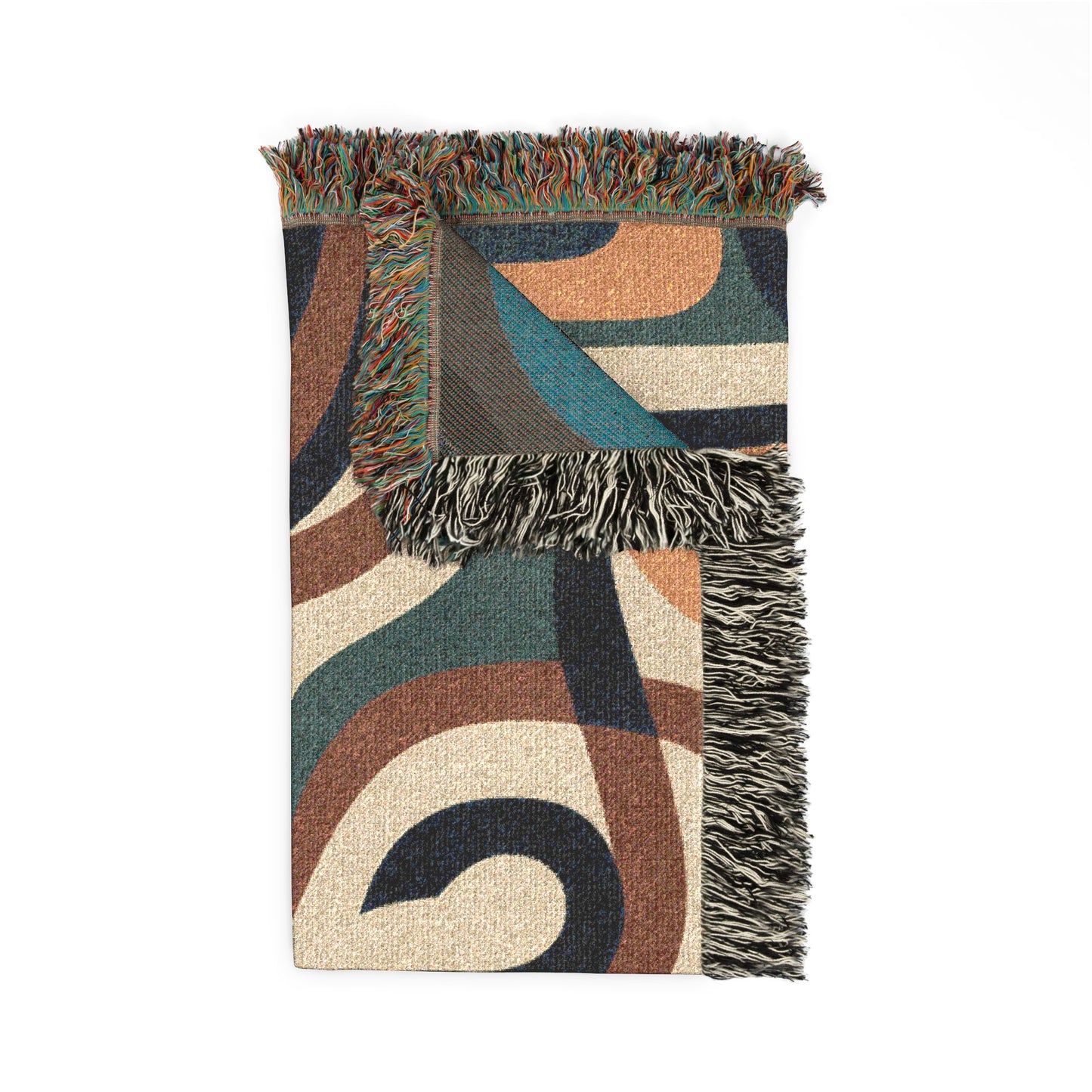 Retro Abstract Woven Blanket – Mid-Century Boho Throw for Couch & Wall Décor