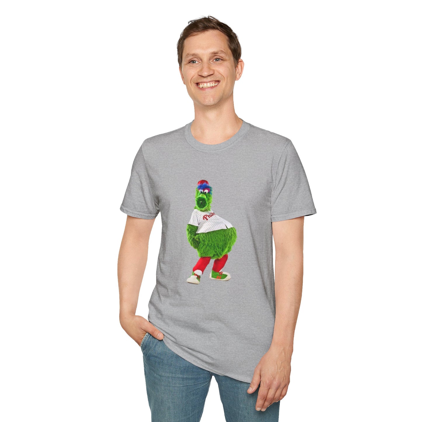 Cartoon Baseball Mascot T-Shirt | Funny Green Character Tee for Sports Lovers