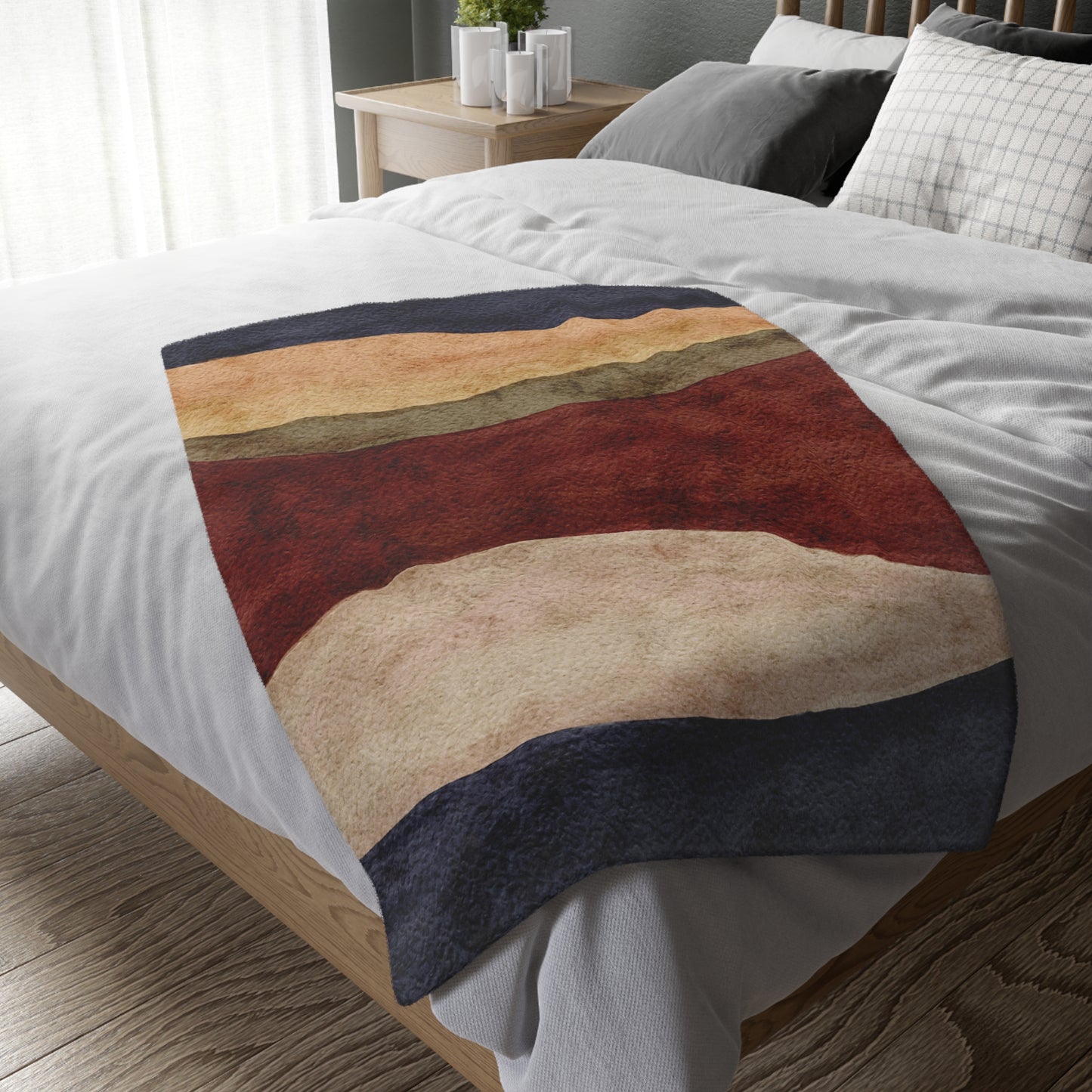Abstract Earth Tone Throw Blanket | Modern Boho Home Decor