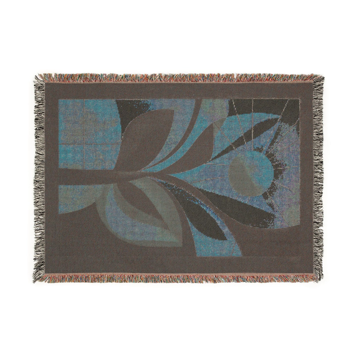 Modern Abstract Woven Throw Blanket | Mid Century Boho Tapestry | Neutral Geometric Home Decor