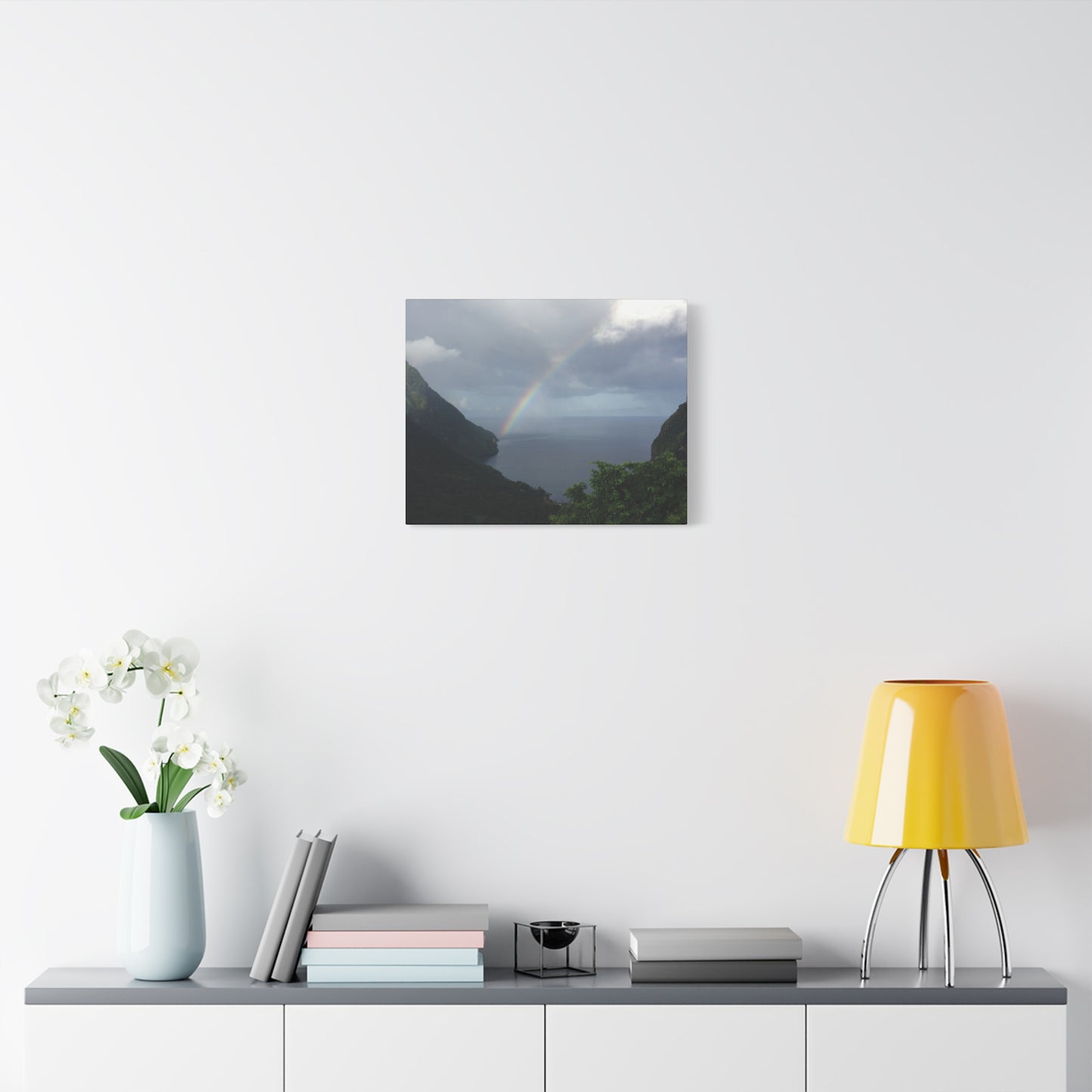 St. Lucia Pitons Rainbow Canvas Art | Caribbean Landscape Photography