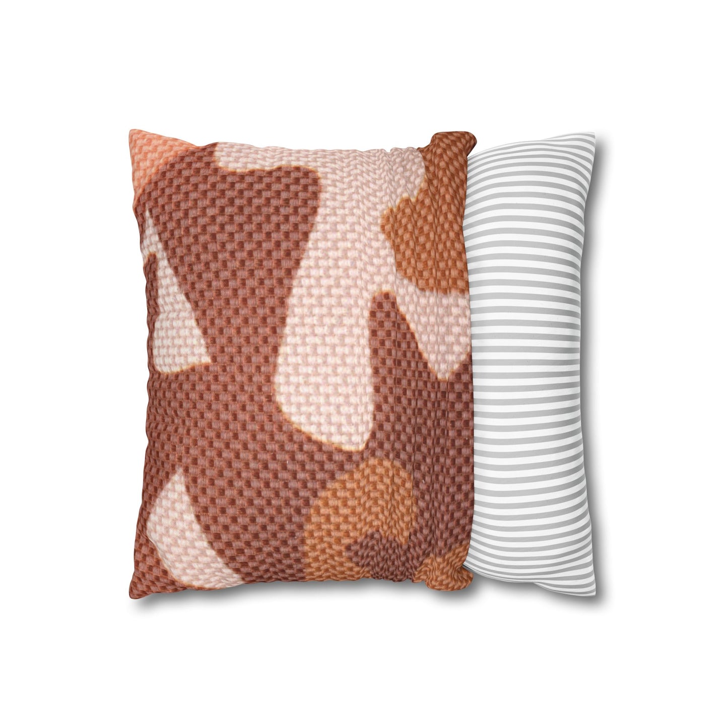 Boho Pillowcase, Bohemian Pillow Cover, Modern Square Pillow Case, Brown Shades