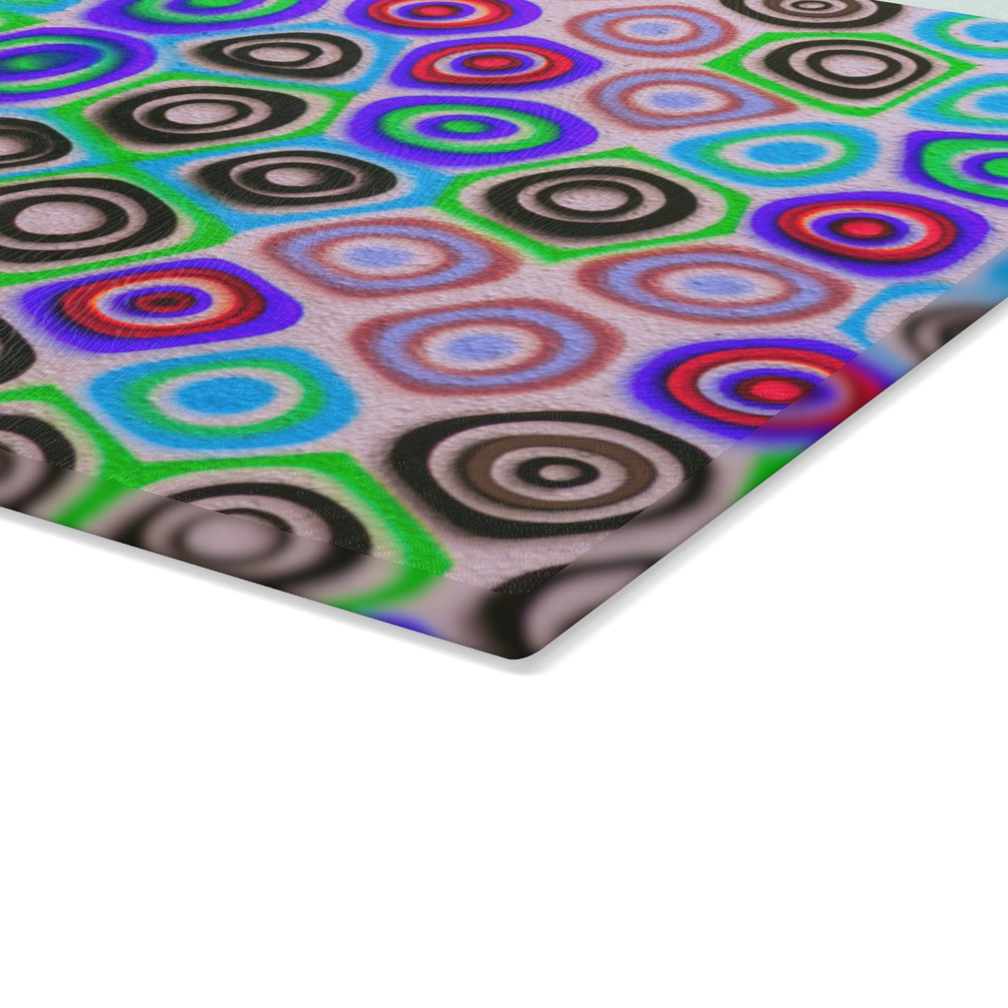 Retro Pebble Pattern Glass Cutting Board | Colorfu Geometric Kitchen Decor