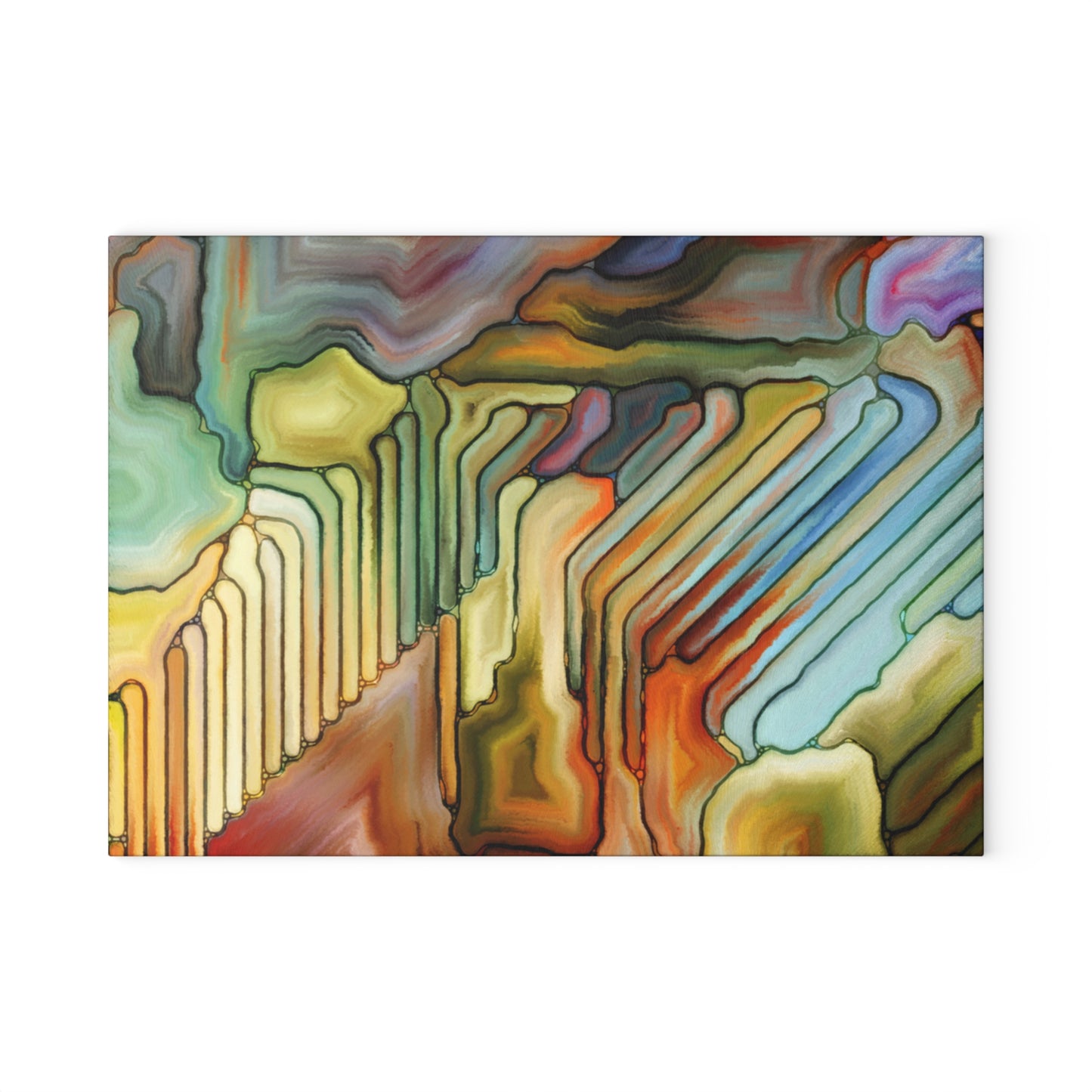 Abstract Geode Glass Cutting Board | Colorful Agate Kitchen Decor