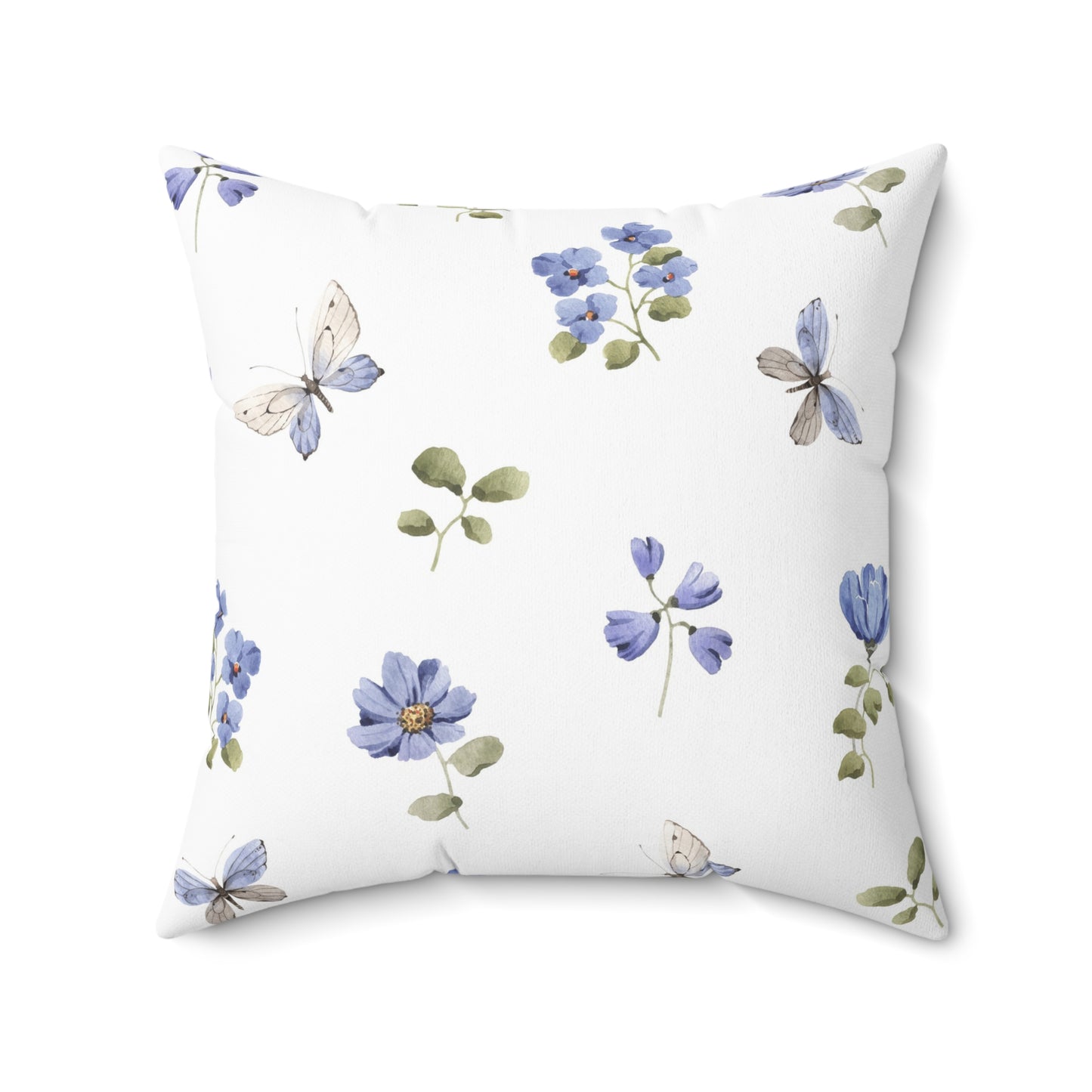 Butterfly Garden Square Pillow Home Decor | Floral Accent Throw Cushion