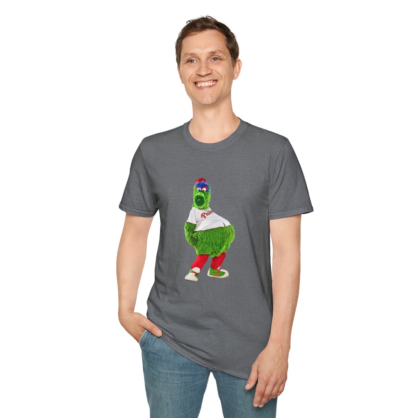 Cartoon Baseball Mascot T-Shirt | Funny Green Character Tee for Sports Lovers