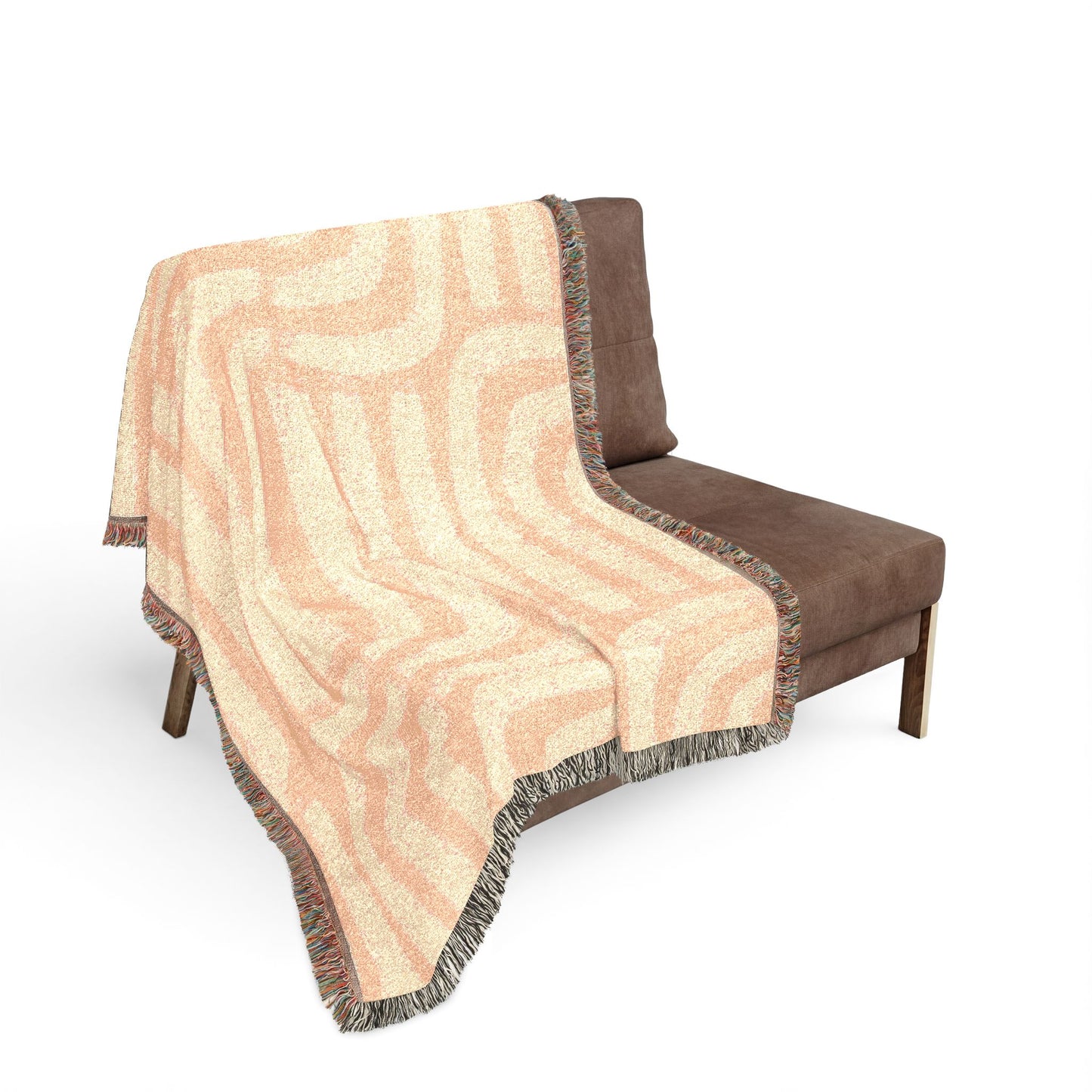 Modern Abstract Neutral Woven Throw Blanket | Minimalist Boho Decor