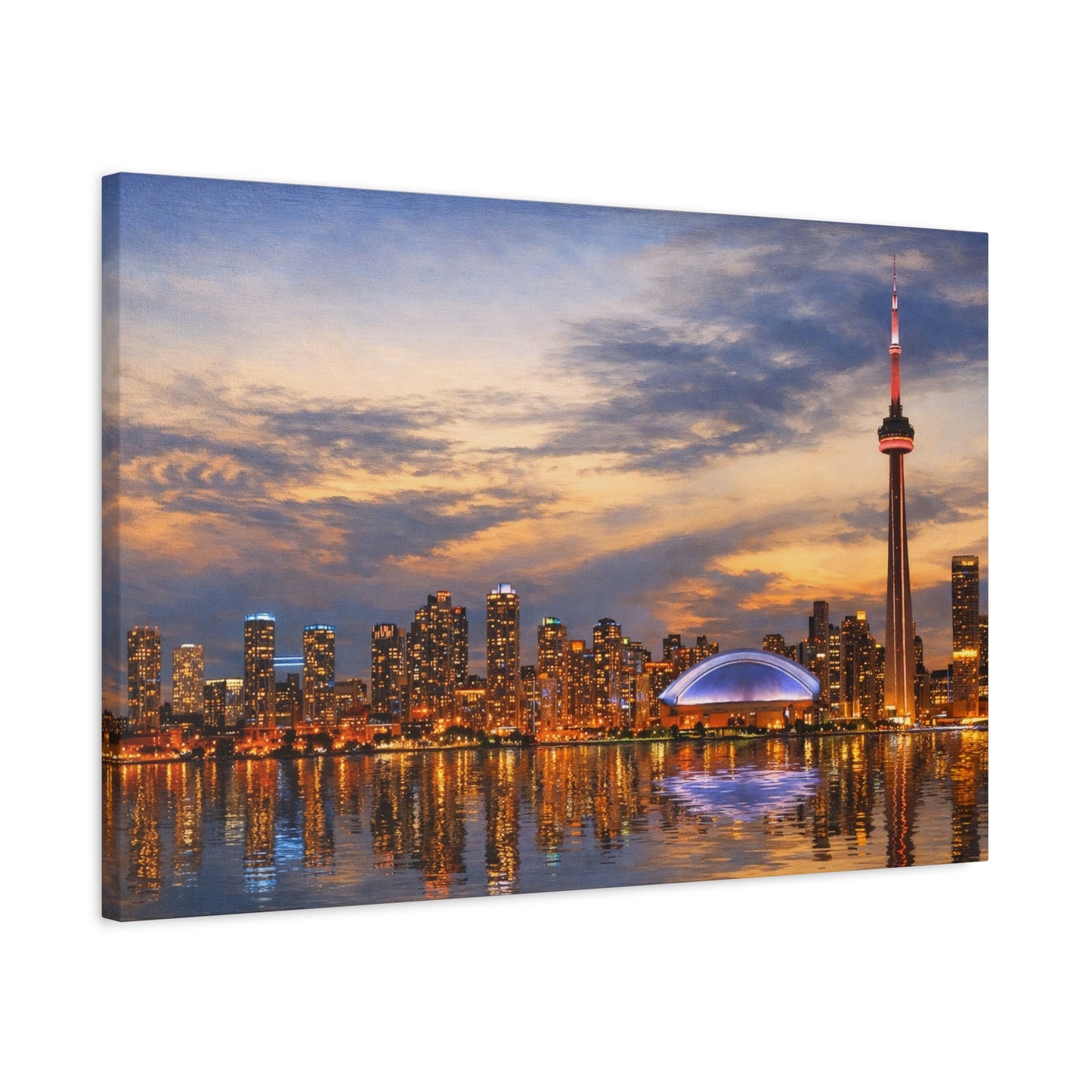 Toronto Skyline Matte Stretched Canvas, Toronto Skyline Canvas Wall Art, Urban City Art Print
