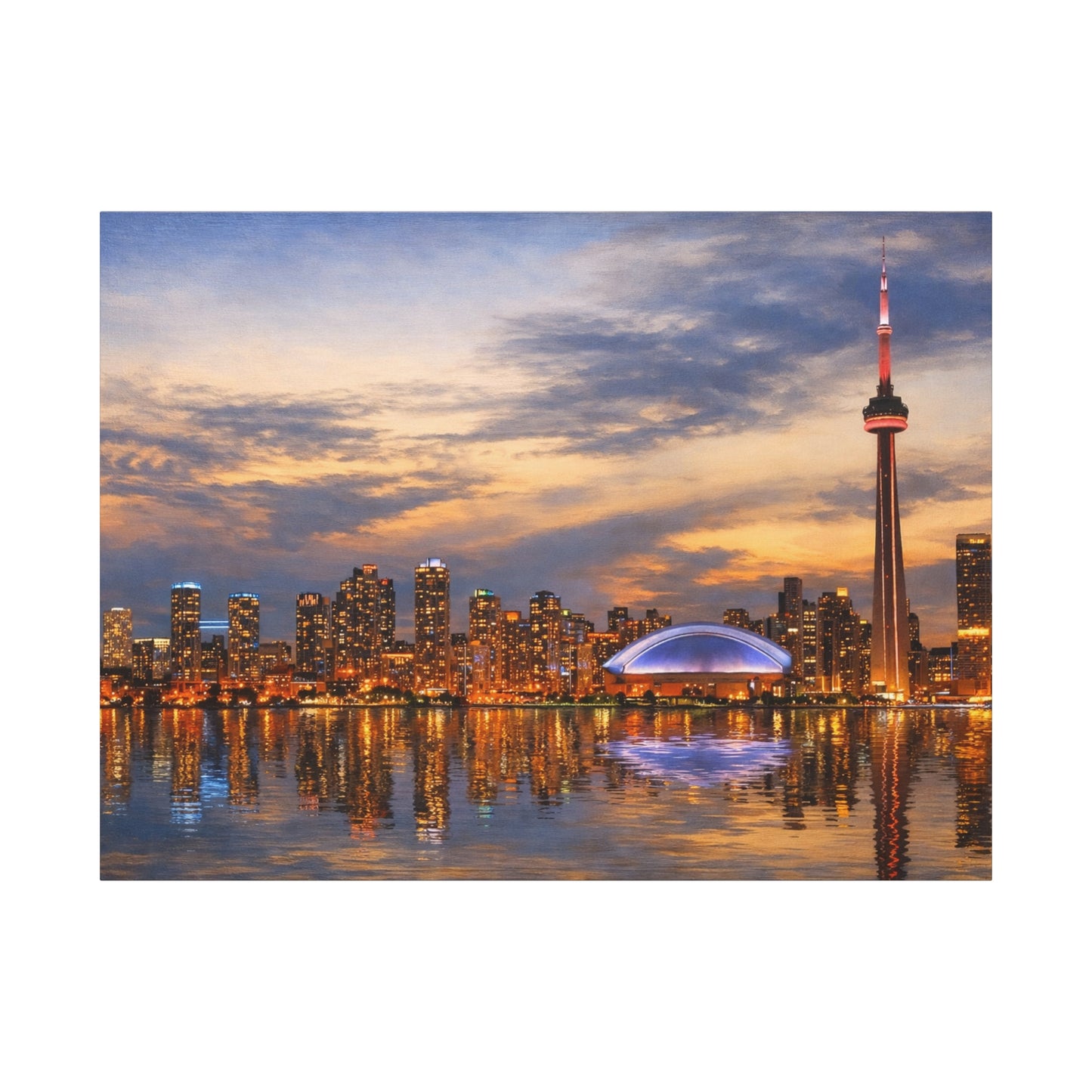 Toronto Skyline Matte Stretched Canvas, Toronto Skyline Canvas Wall Art, Urban City Art Print