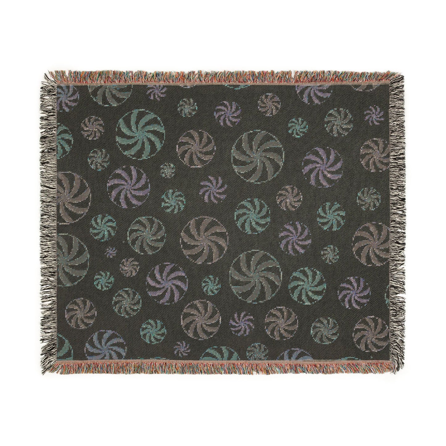 Peppermint Swirl Woven Throw Blanket | Cozy Christmas Holiday Decor