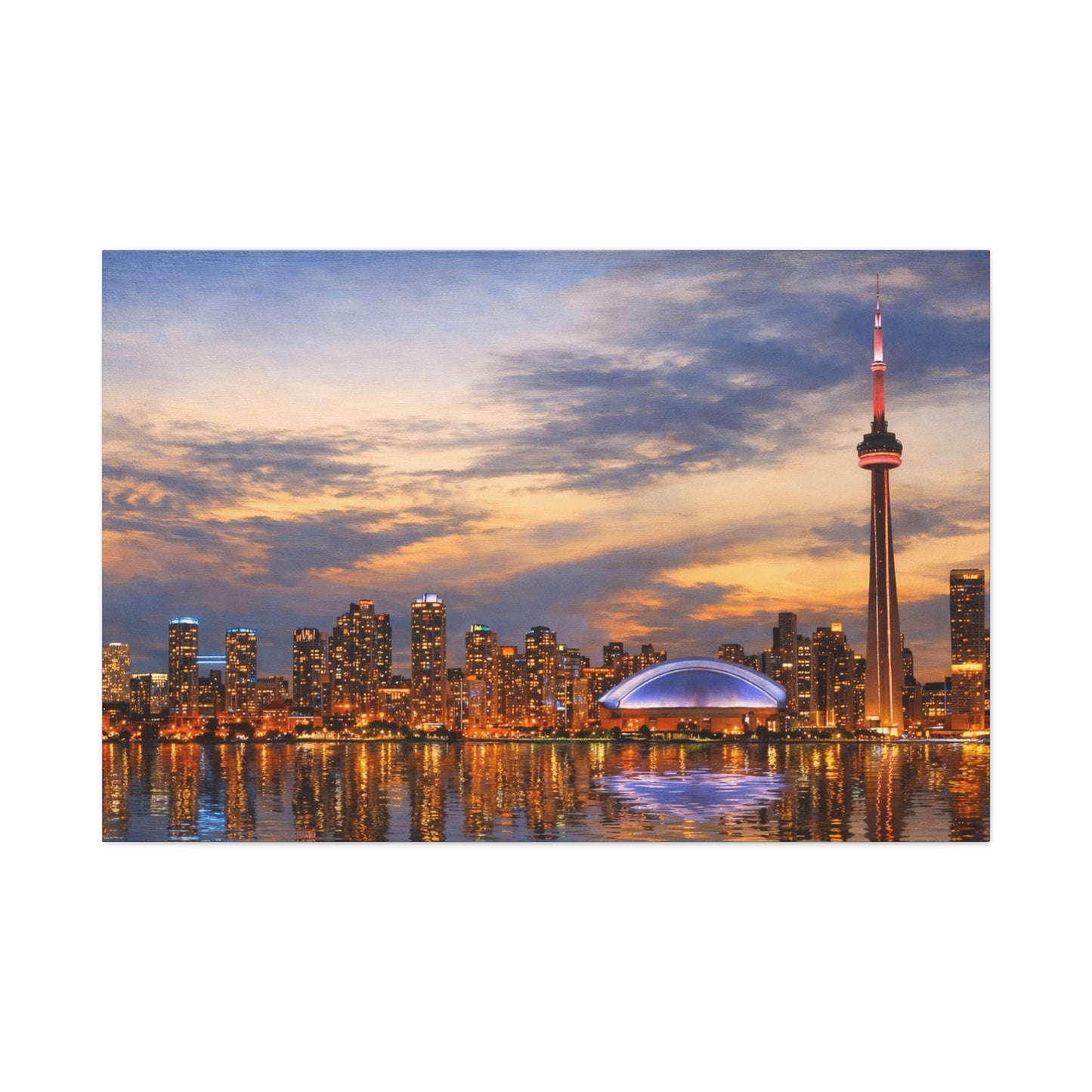 Toronto Skyline Matte Stretched Canvas, Toronto Skyline Canvas Wall Art, Urban City Art Print