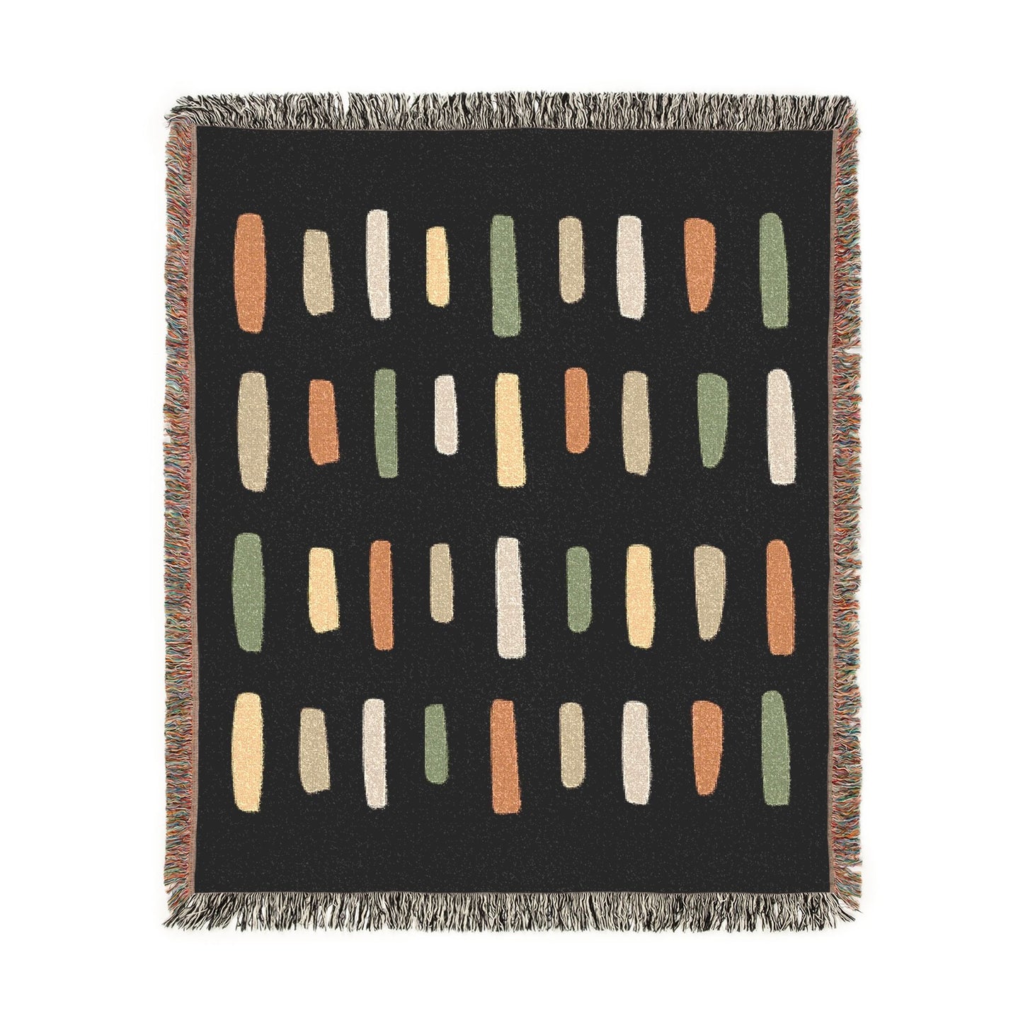 Textile with geometric pattern on a black background