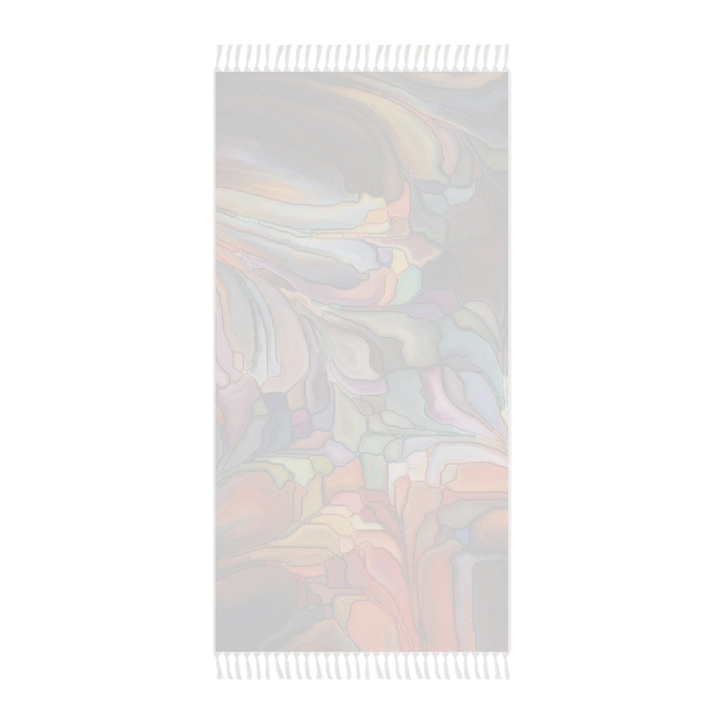 Colorful Abstract Boho Beach Throw | Fringe Statement Blanket | Luxury Coastal Summer Decor