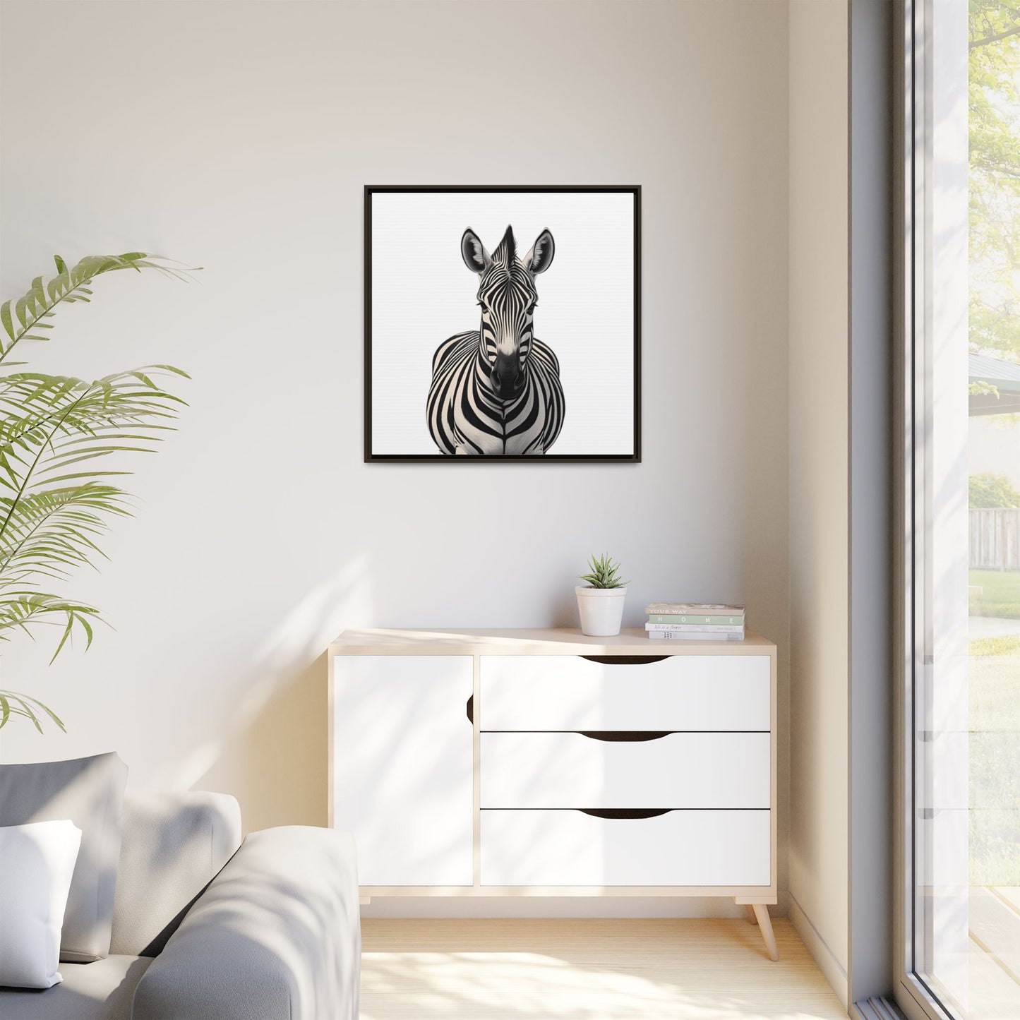 Striking Zebra Wall Art Black & White Wildlife Photography Print, Safari Animal Home Decor, Zebra Lover Nursery Room Gift