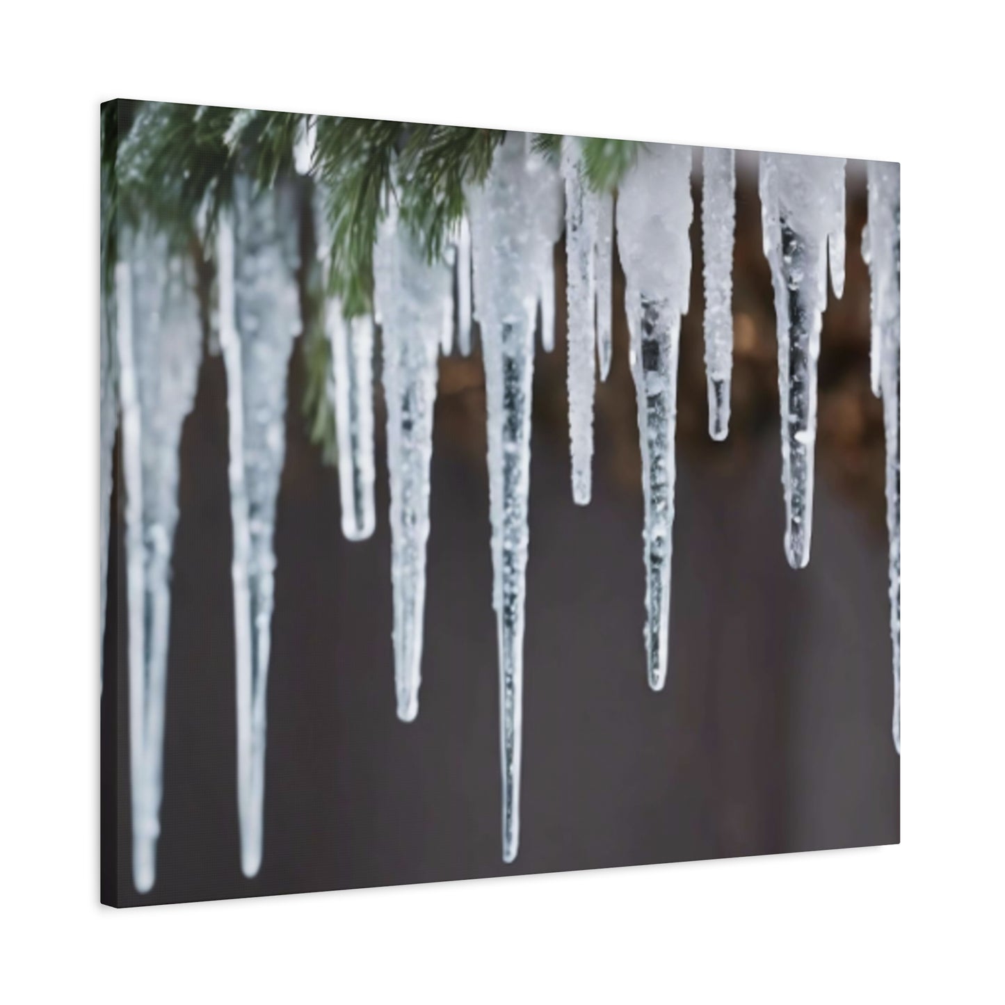Icicles on Pine Branch Christmas Wall Art | Winter Mantle Decor