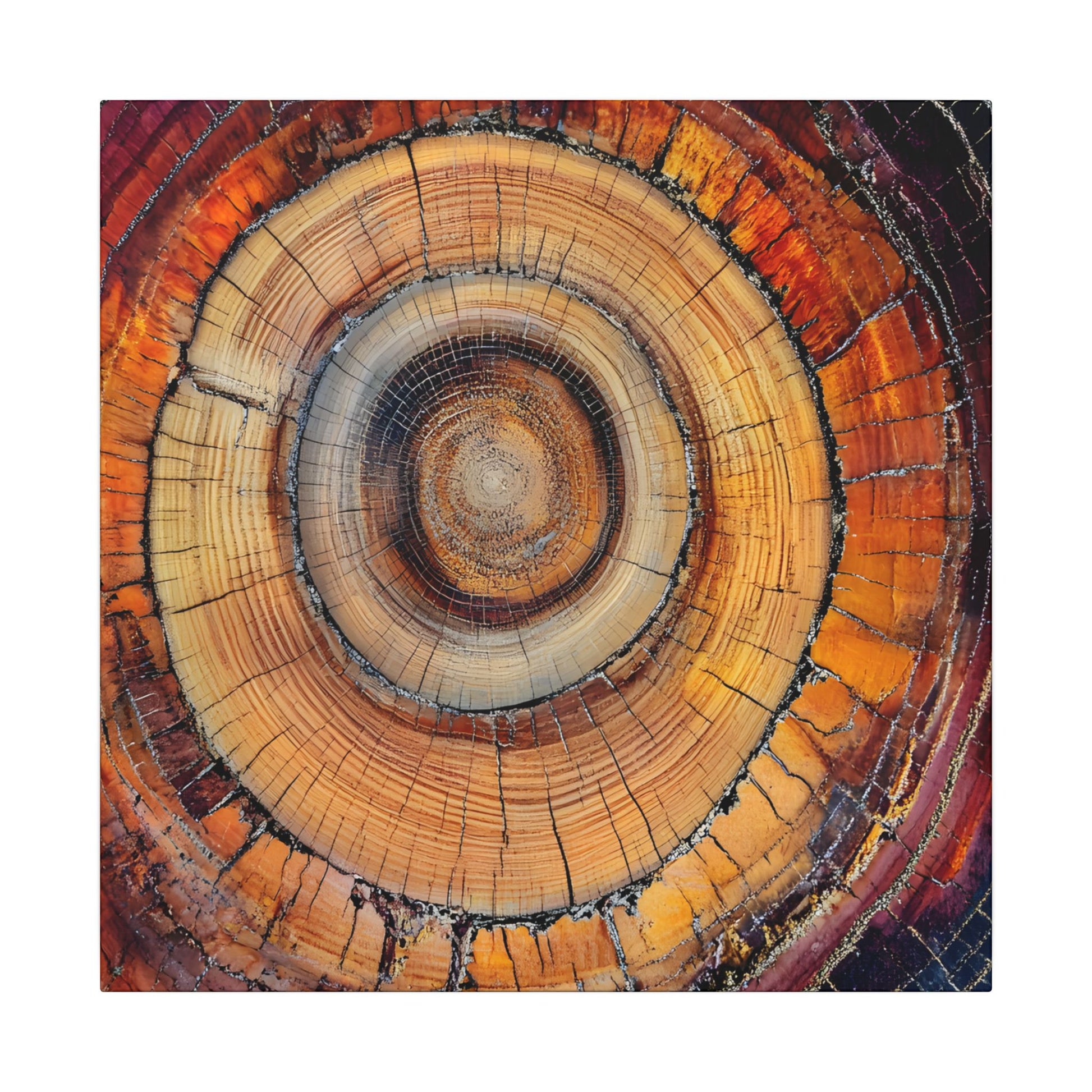 Close-up of a tree stump with concentric circular rings