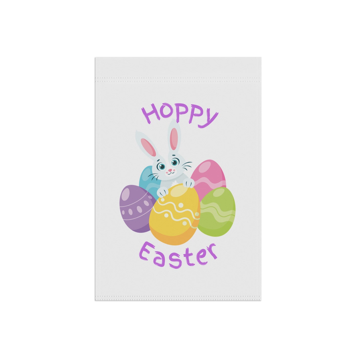 Easter Garden Flag | Hoppy Easter Banner | Cute Easter Bunny Flag