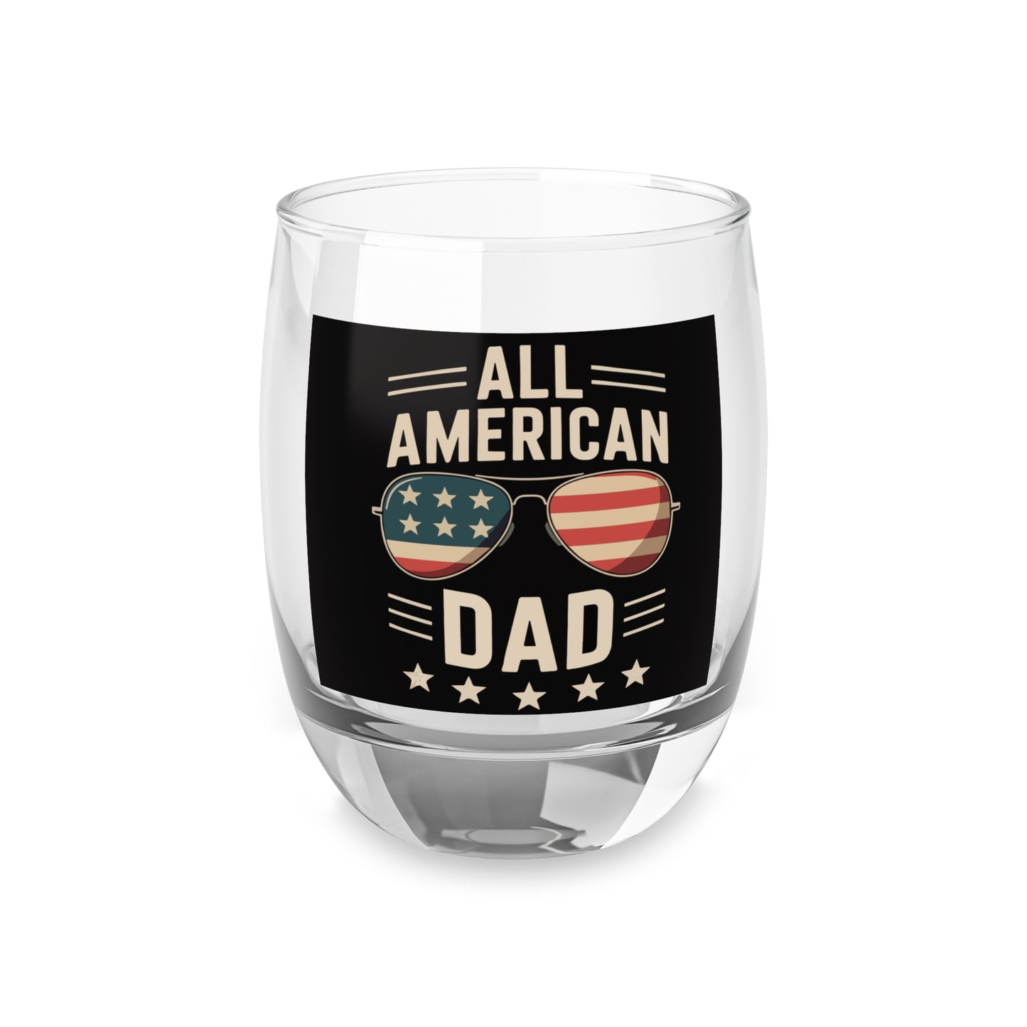 All American Dad Whiskey Glass – Patriotic Rocks Glass Gift for Father’s Day