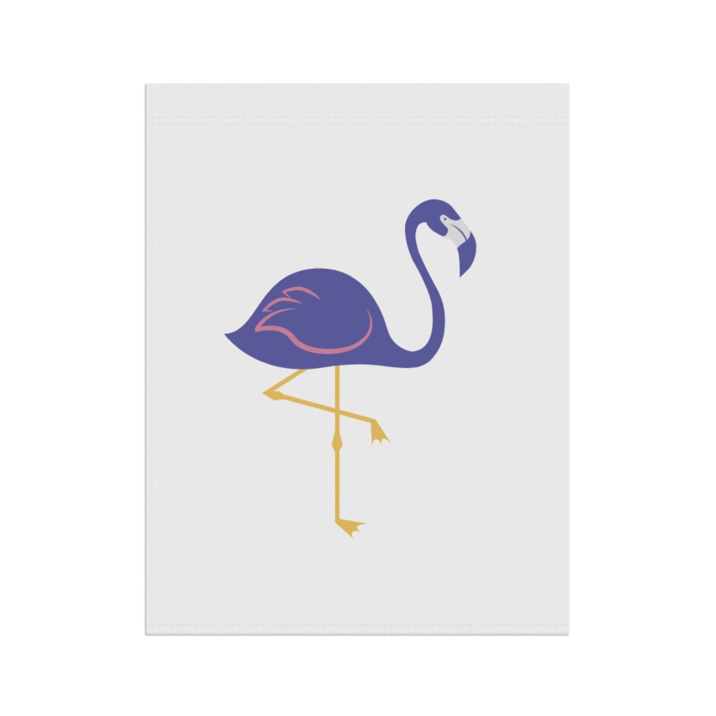 Purple flamingo illustration on a white background