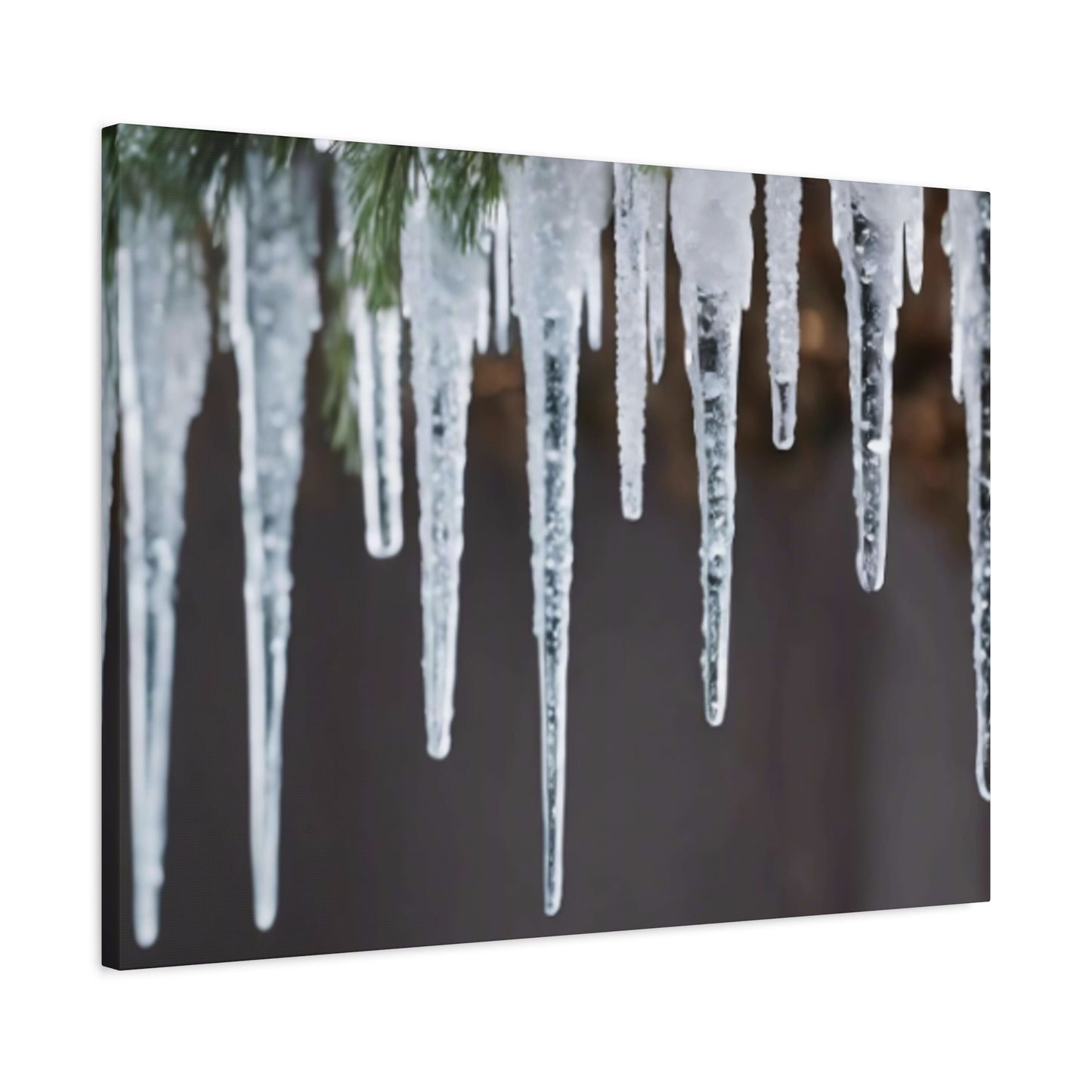 Icicles on Pine Branch Christmas Wall Art | Winter Mantle Decor