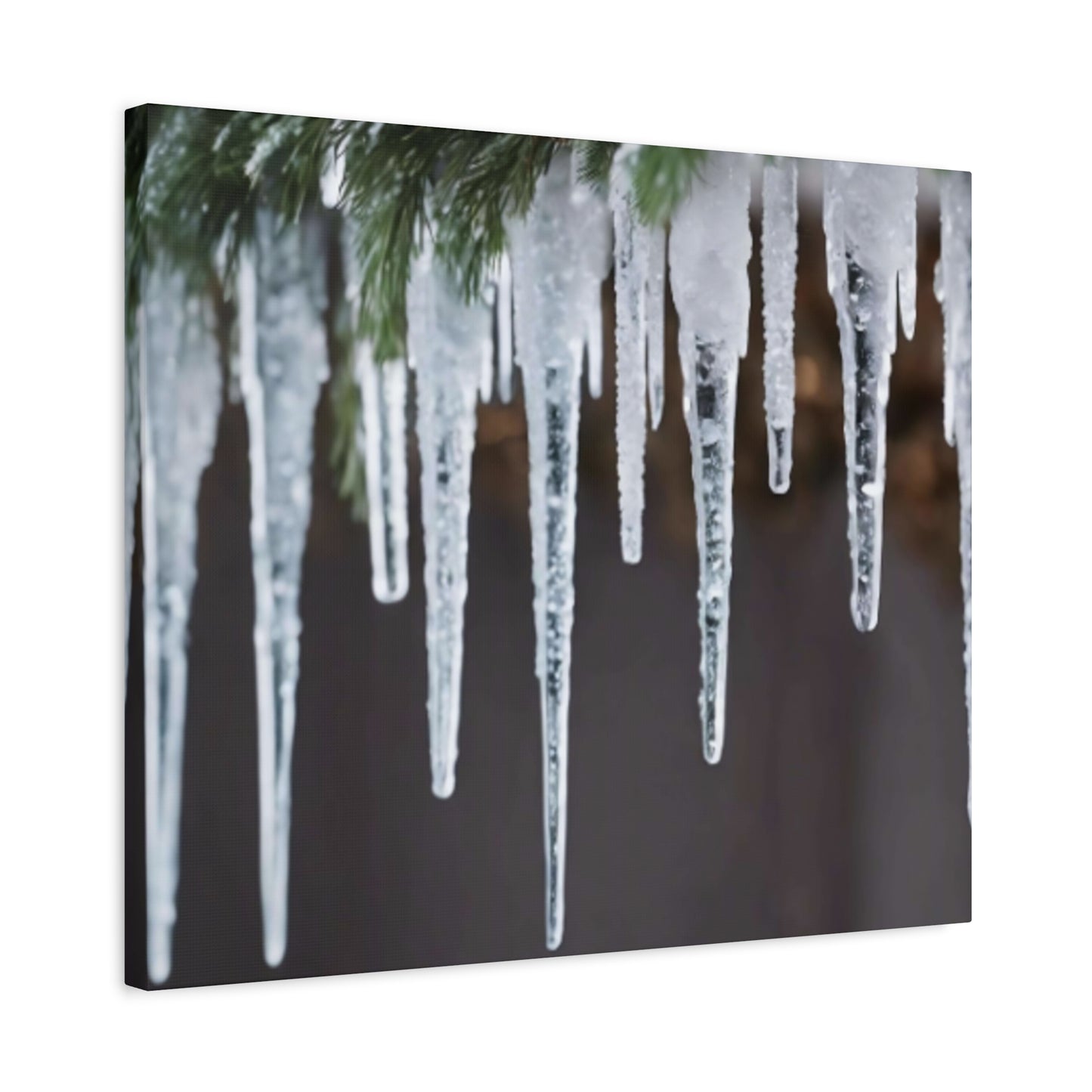 Icicles on Pine Branch Christmas Wall Art | Winter Mantle Decor