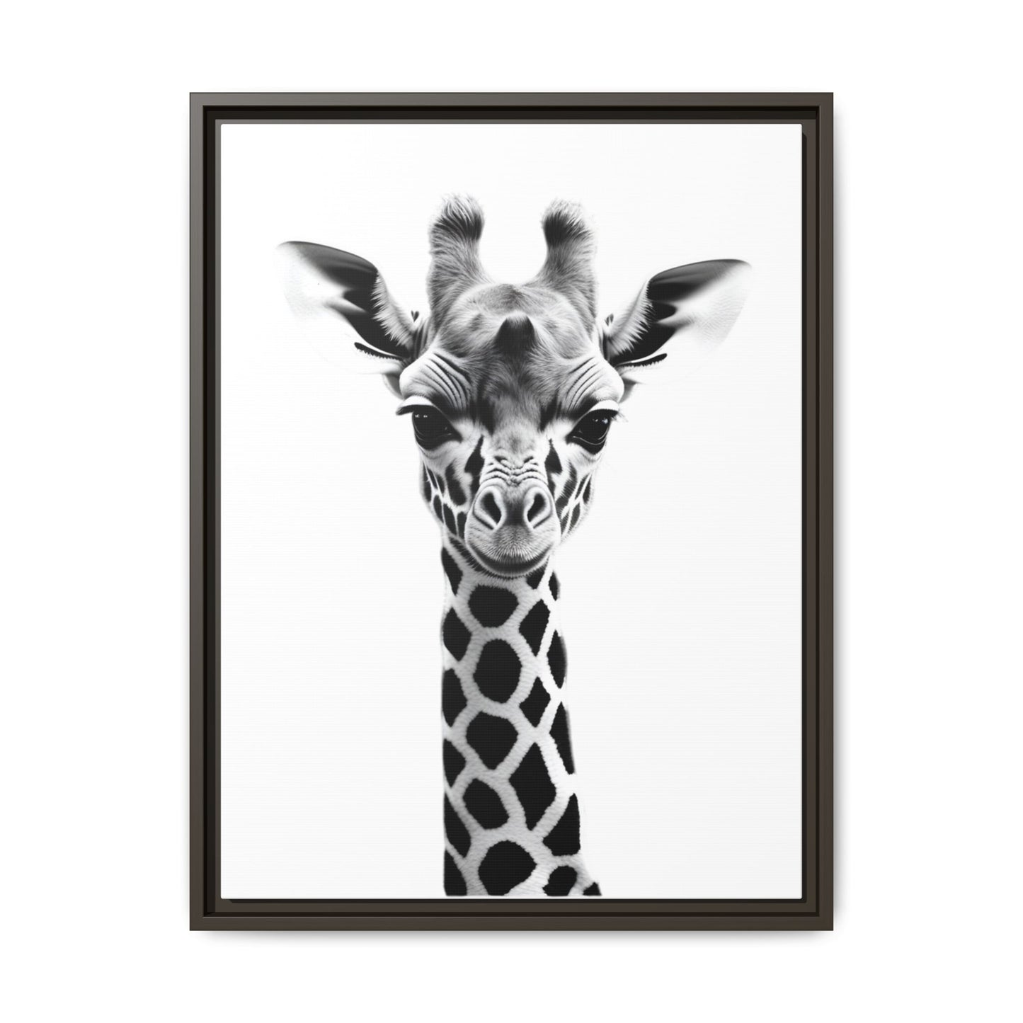 Baby Giraffe Wall Art Black & White Wildlife Photography Print, Cute Giraffe Lover Gift