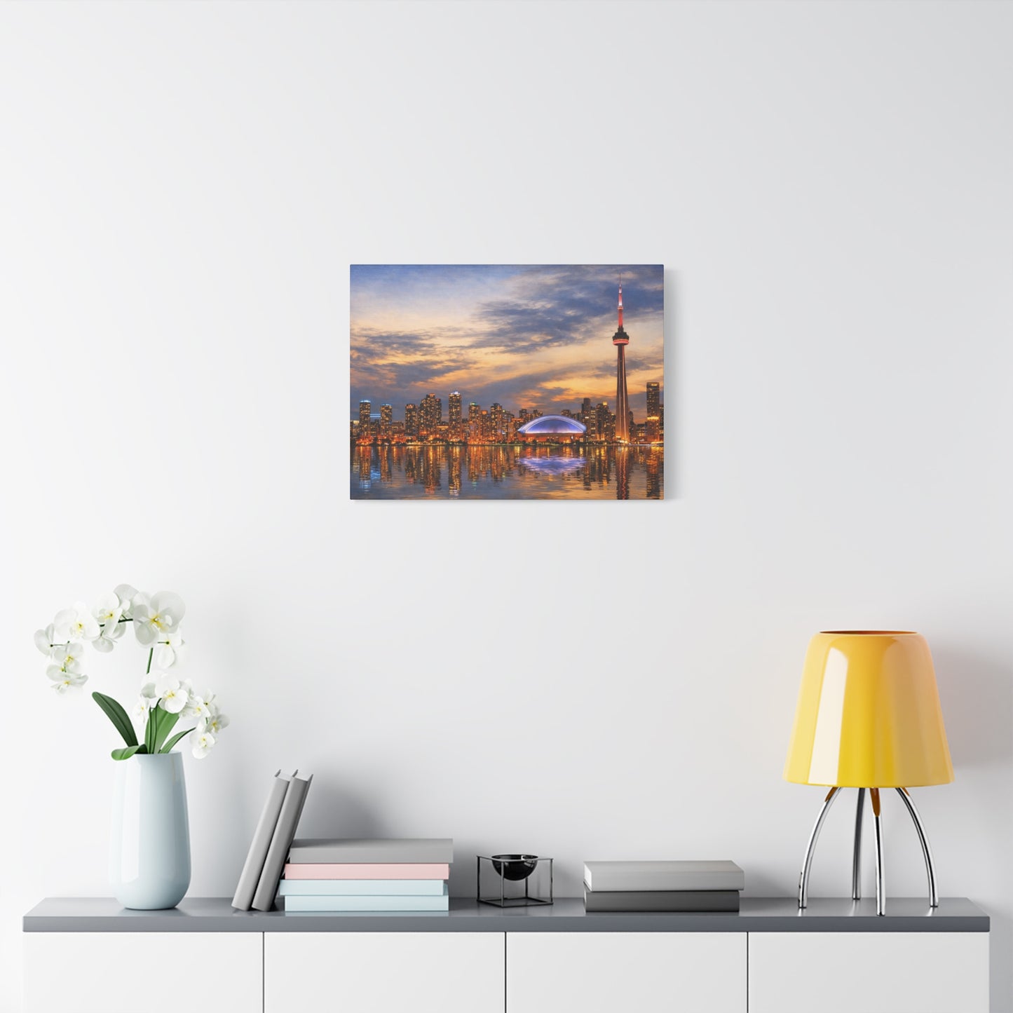Toronto Skyline Matte Stretched Canvas, Toronto Skyline Canvas Wall Art, Urban City Art Print