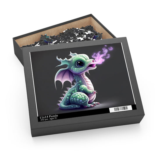 Puzzle Cute Baby Dragon Cartoon Jigsaw 252 500-Piece Fun Family Activity Dragon Lover Gift